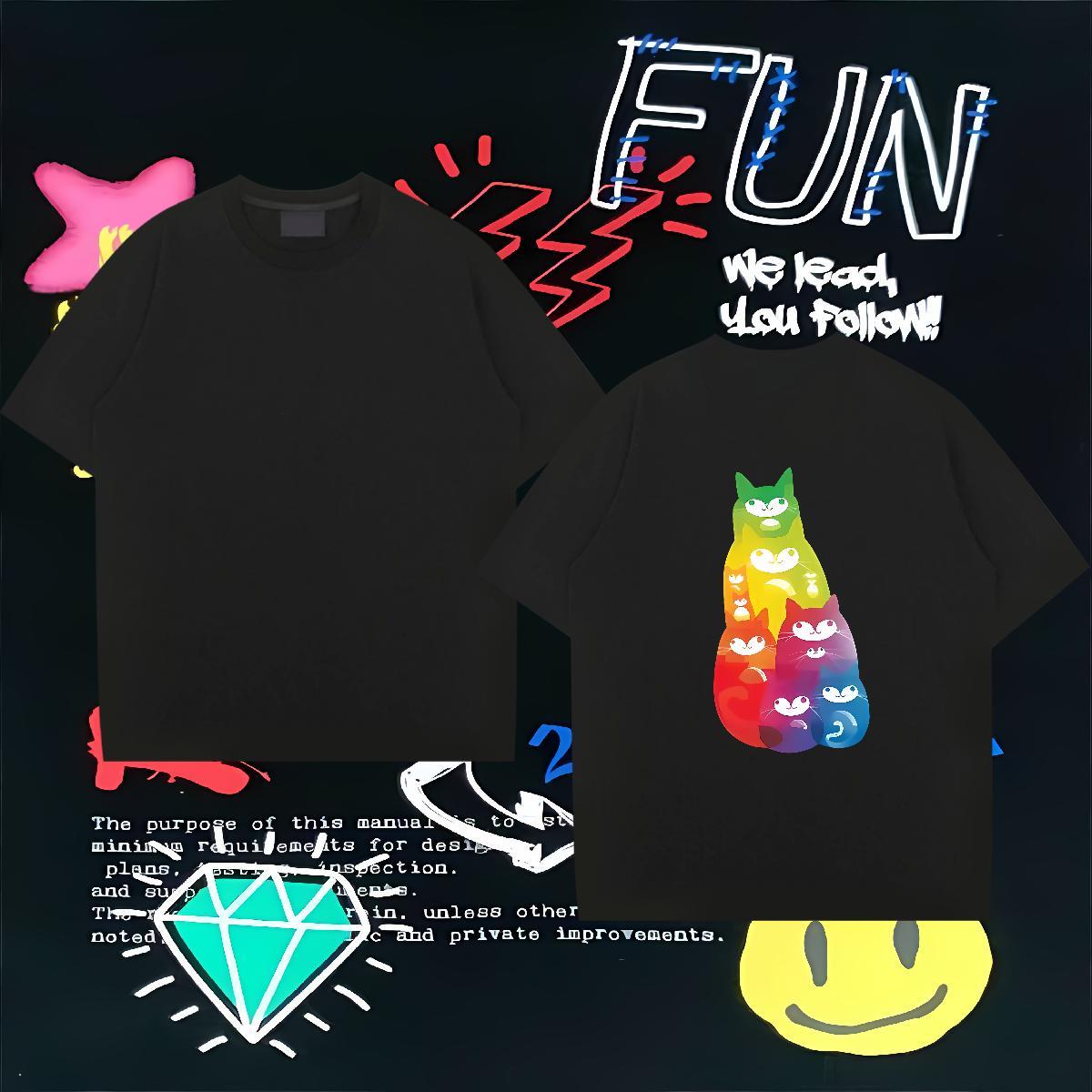 New T-Shirts 230g Cotton colorful Street Wear Breathable Crew Neck Popular Men Tees Custom Printing