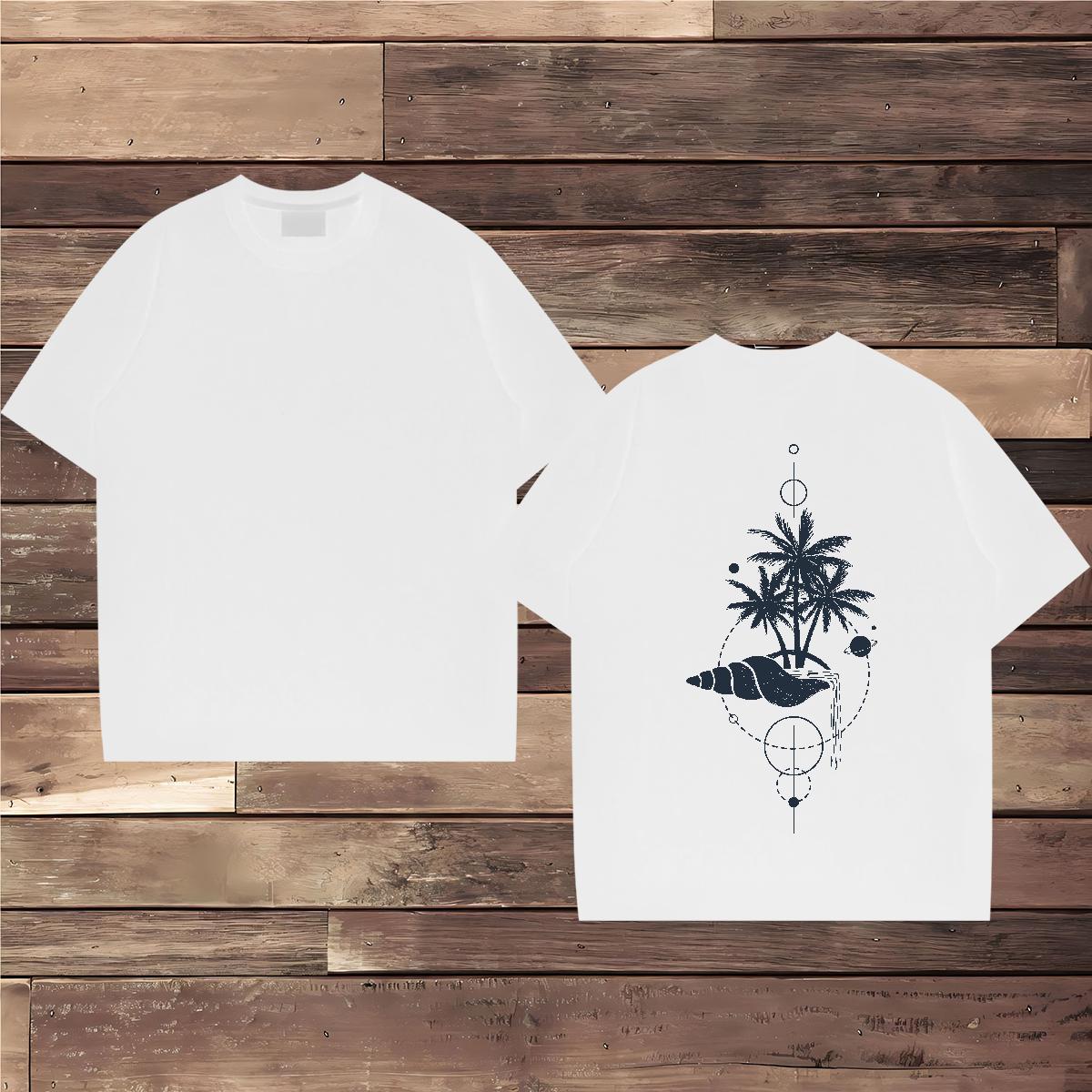 Classic Casual T-Shirts for Men 230g Pure Cotton tree Street Wear Clothings Breathable Short Sleeve Brand Tshirt for Man Woman Skull