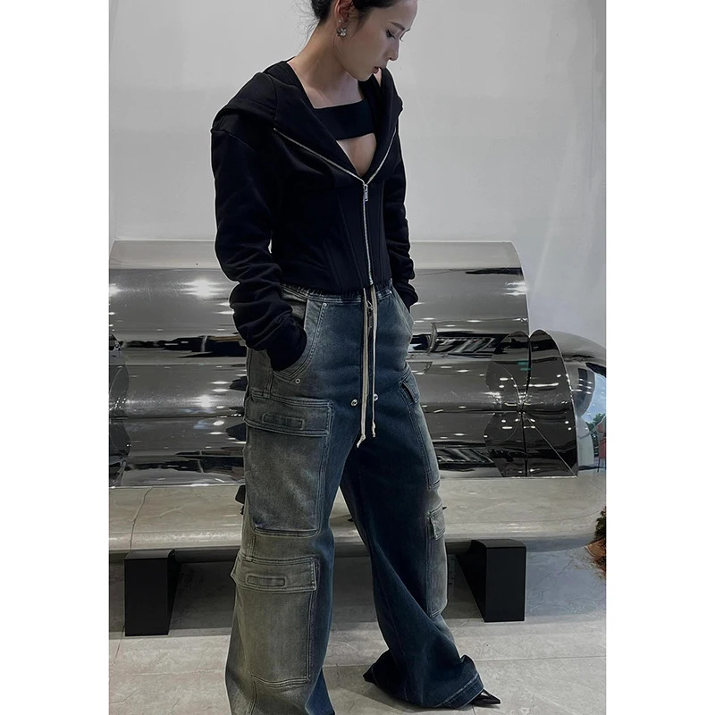 Womens Y2k Oversize Cargo Jeans Baggy Harajuku Denim Trousers Aesthetic Vintage Jean Pants Japanese 2000s Style Trashy Clothes 240806
