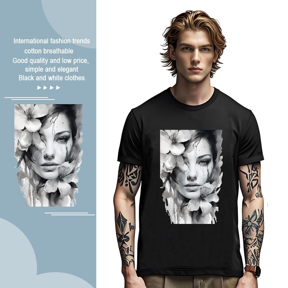 T Shirt For Man 230g Cotton women Daily Outfit Short Sleeve O-Neck Graphic Mens Tshirts Designer Fashion Loose Fit Tops Tees