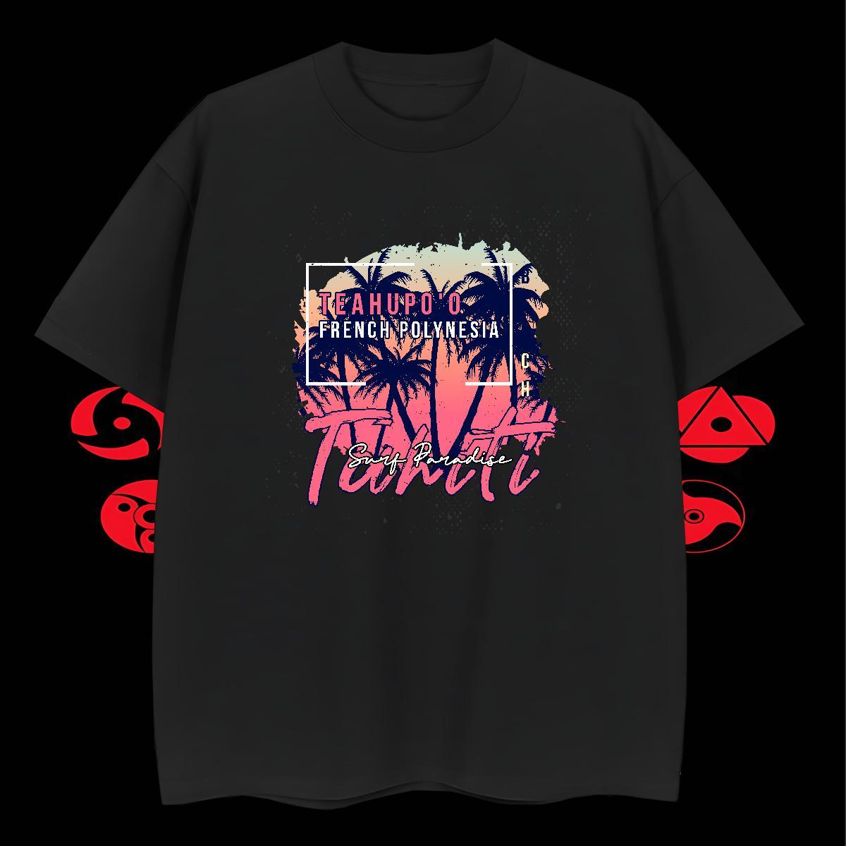 Loose Fit Men Tees 230g Cotton Anime Printing Street DIY Anime Round Neck Short Sleeve Factory Direct Man T Shirts Tops