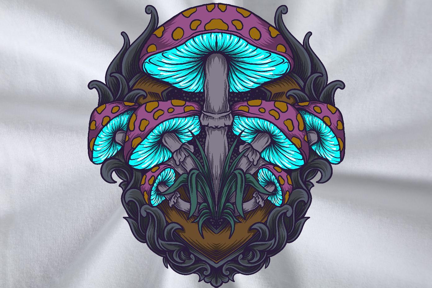 New Arrival Men T Shirts 230g Pure Cotton mushroom Street Casual Tshirts Breathable Cool Design Couples T Shirts DIY Printed