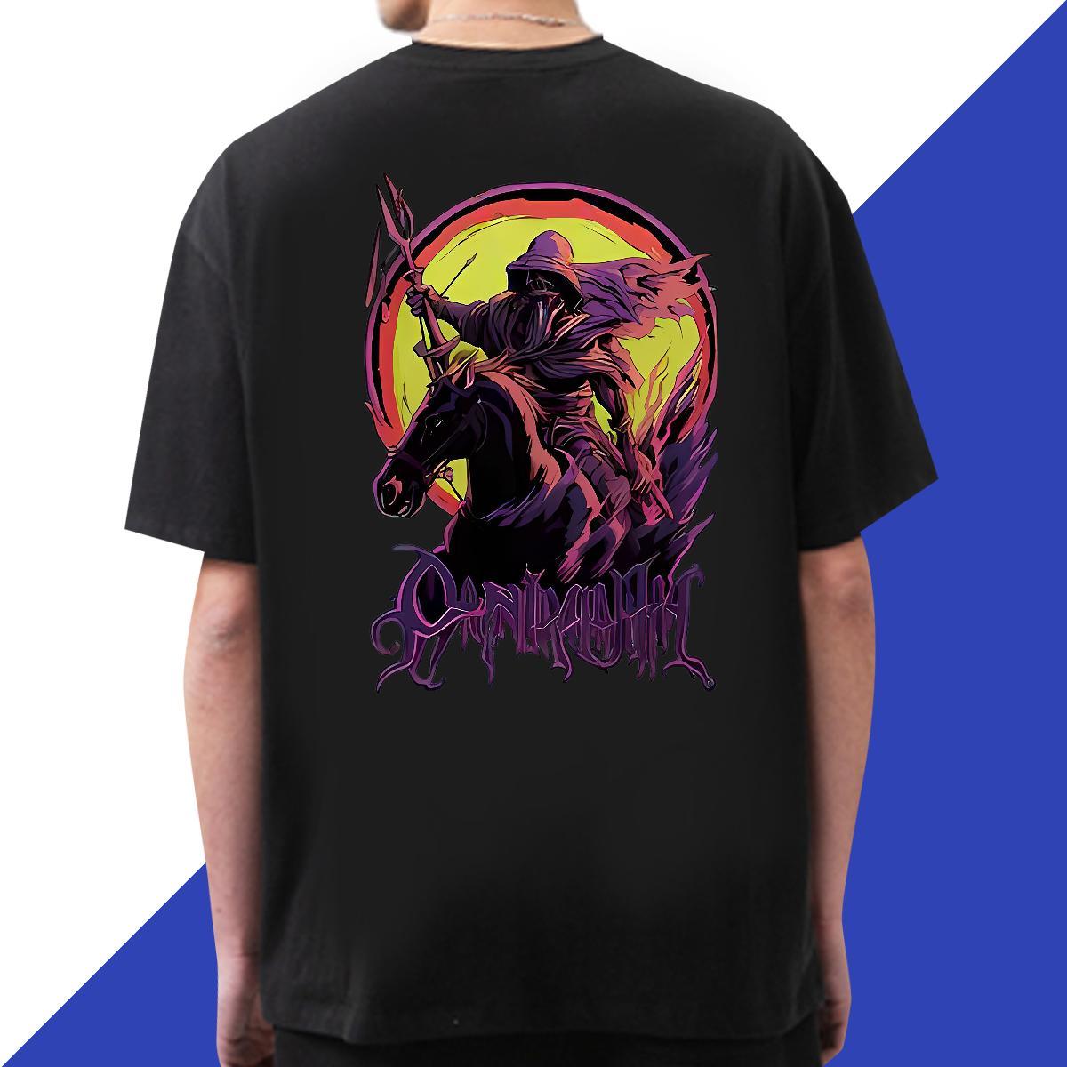 Fashion Designer T-Shirts 230g Cotton horse Beach Tops Short Sleeve Soft Cool Design Men Tees DIY Anime