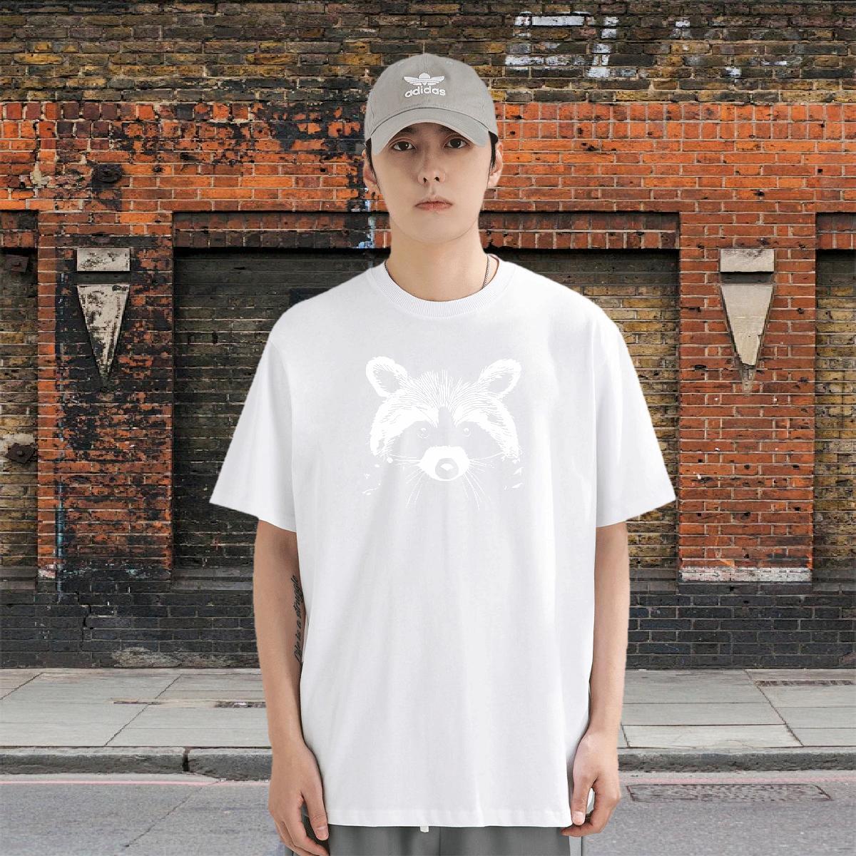 High Quality Men Tops Tees 230g 100% Cotton Casual Beach bear Anime Print Crew Neck Classic T-Shirts for Men Tee Shirt