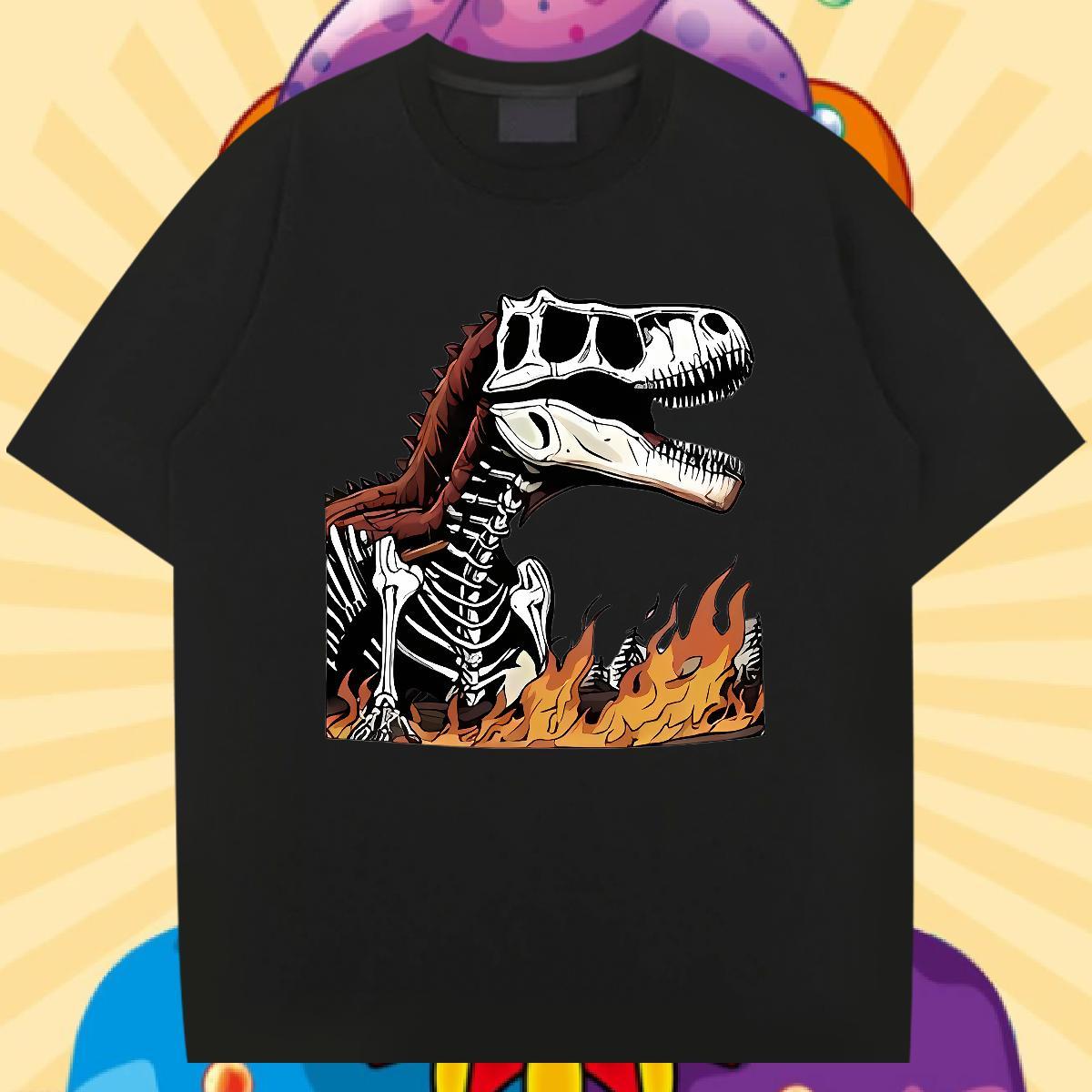 2024 New T-Shirts 230g Cotton halloween Casual Daily Wear Clothings Breathable Unisex Men Tshirts Black White