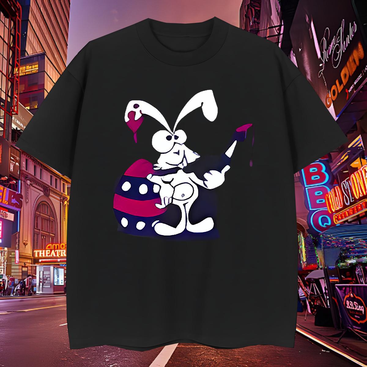 Brand Couples T Shirts 230g Cotton rabbit T Shirt For Man Beach Breathable Soft Floral Print New Designer Tees Shirts
