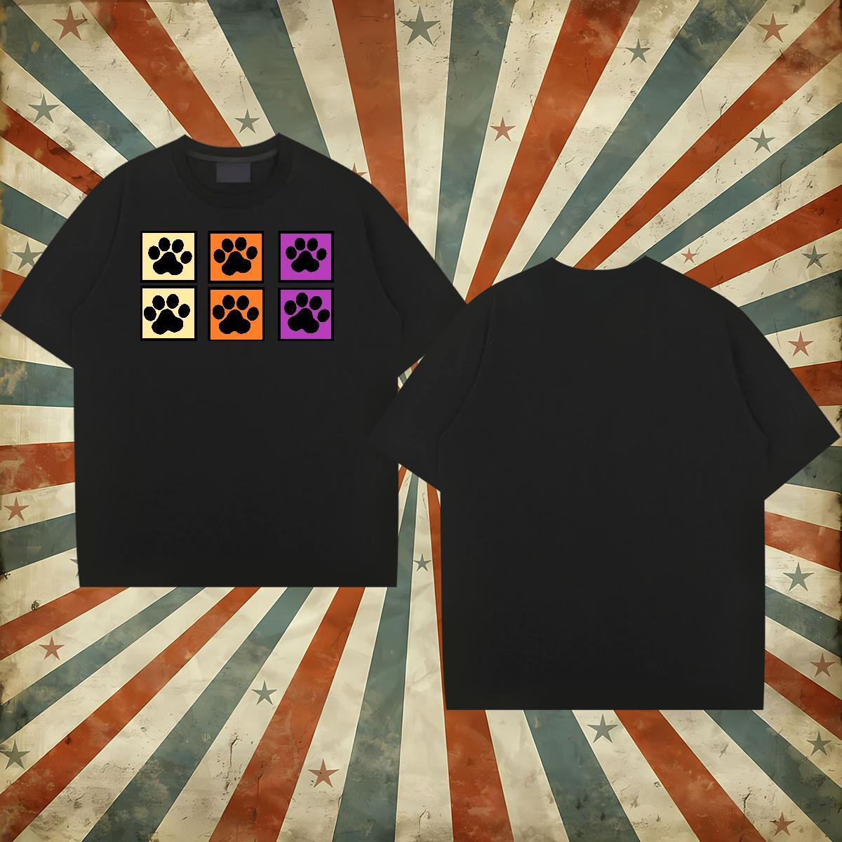 Classic T-Shirts 100% Cotton 230g dog's paw Sport Tshirts O-Neck Short Sleeve Loose Fit Couples T Shirts Customized Print