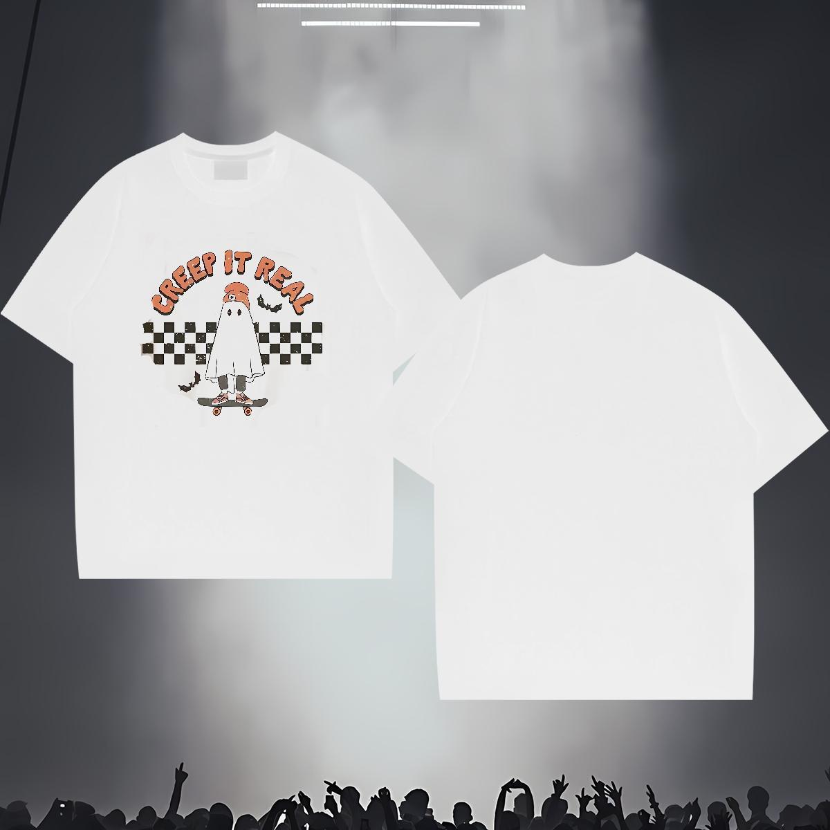 Men T Shirts 100% Cotton 230g monster Spring Summer Breathable Crew Neck Skull Couples T Shirts DIY Customized Free Shipping Tee Shirt