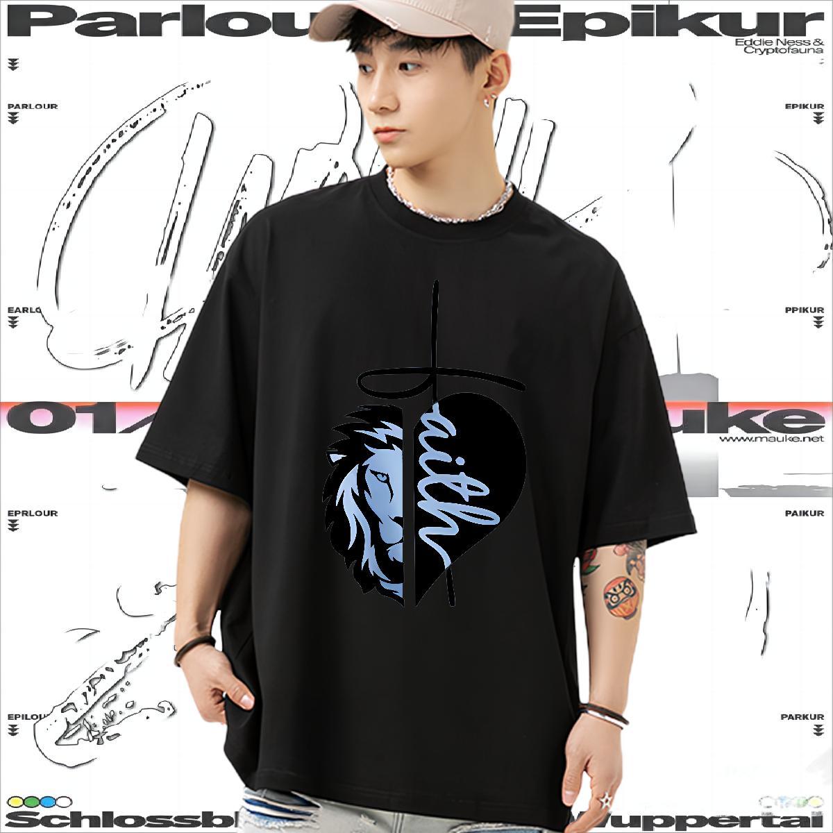 2024 DIY T-Shirts 230g Cotton Street Casual Tee Shirt Crew Neck Brand Mens Tshirts DIY Logo Oversized
