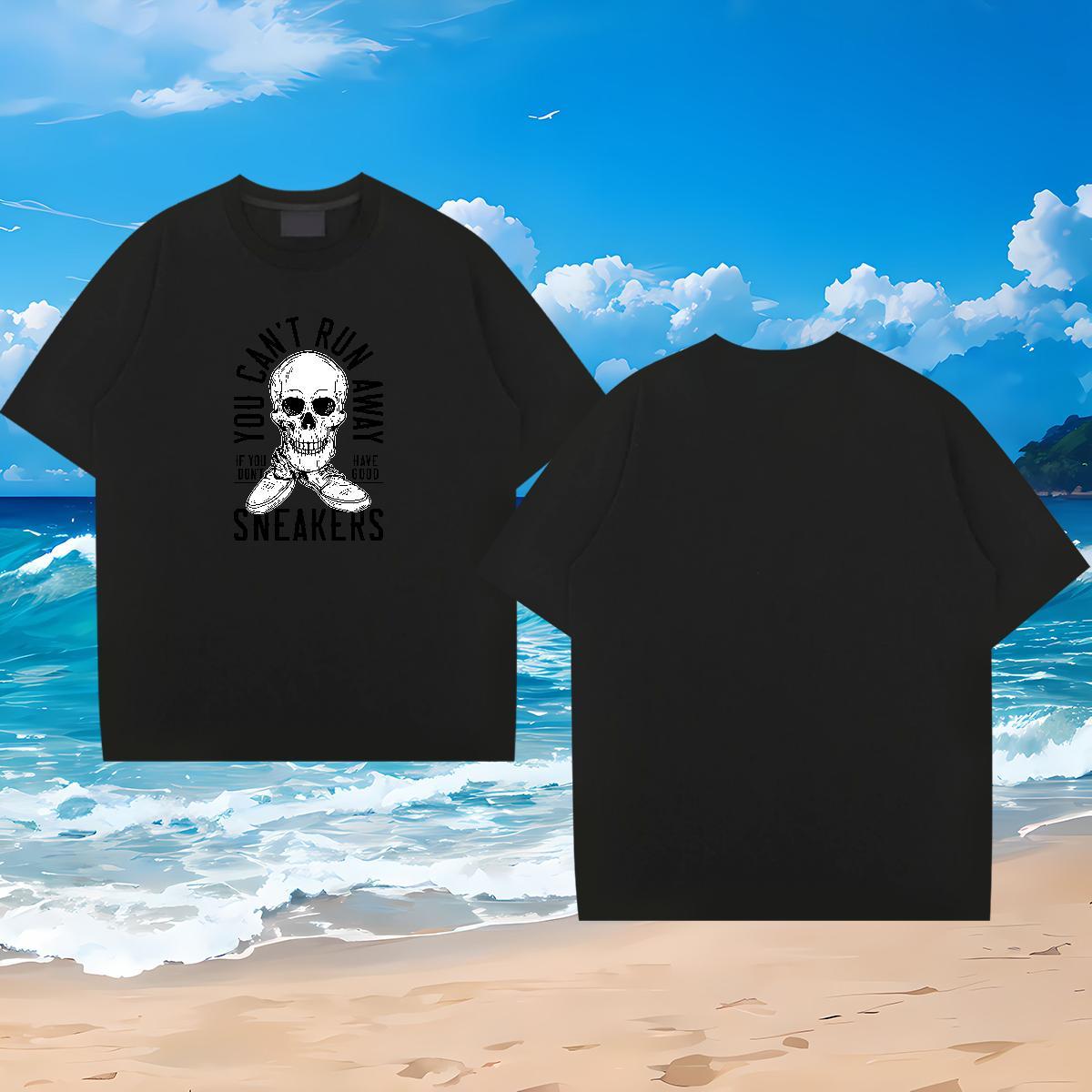 2024 Mens T Shirts logo Tees Shirts 230g Pure Cotton Spring Summer Cool Asian Size Short Sleeve Soft Men Tshirts