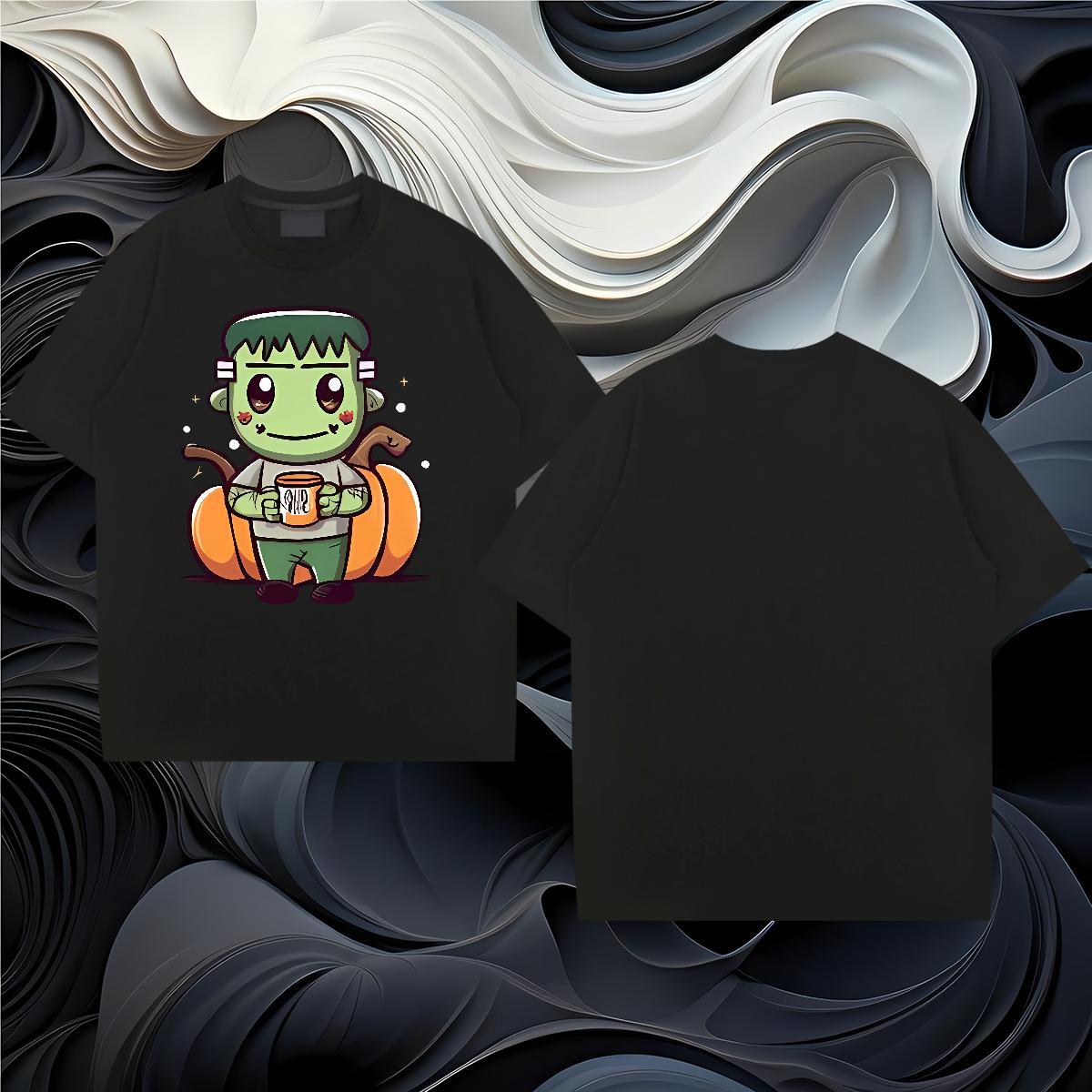 2024 Designer T-Shirts 230g 100% Cotton halloween Sport Top Tees Short Sleeve Soft Comfortable Men Tops Tees Plus Size Cartoon