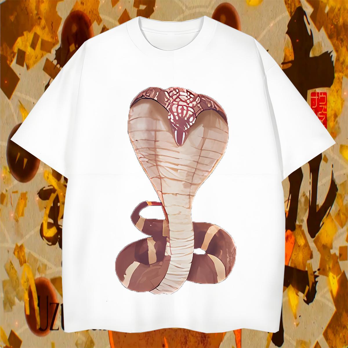 High Quality Mens Tshirts 100% Cotton 230g Daily Wear snake Custom Printing Short Sleeve O-Neck Classic Man T Shirts Tops Shirt