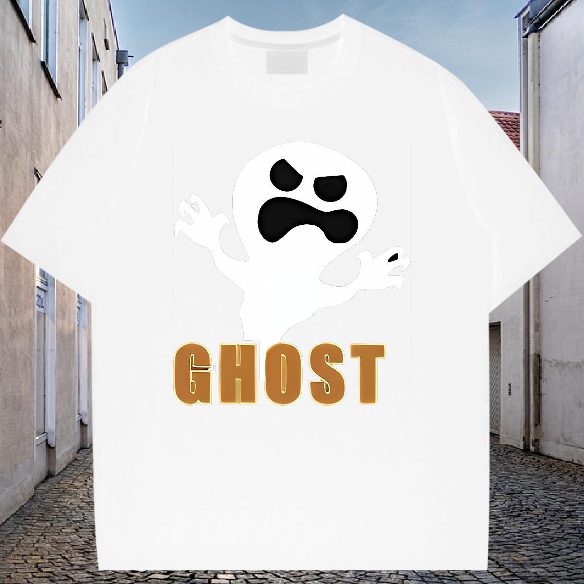 2024 DIY Men T Shirts 230g Cotton halloween Daily Outfit Polos Round Neck Short Sleeve Wholesale Men Clothes T-Shirt Cartoon Printing L-4XL