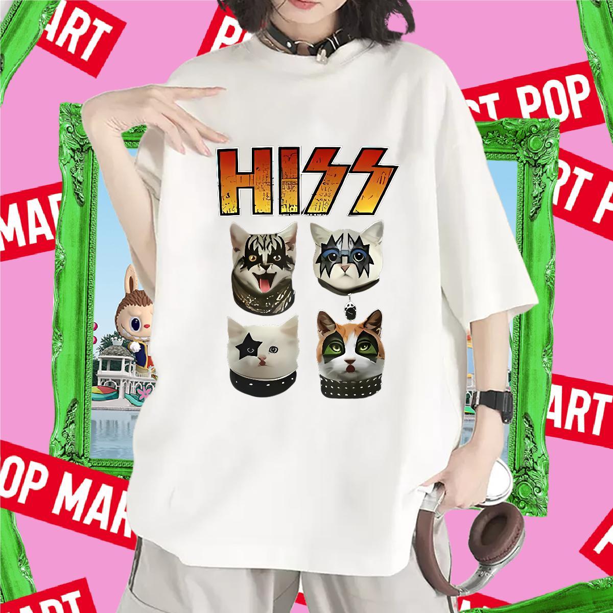 Popular Womens T Shirts Breathable Soft Womens Tshirts Cartoon Print cat Street Casual 230g Pure Cotton Custom Clothes Shirt