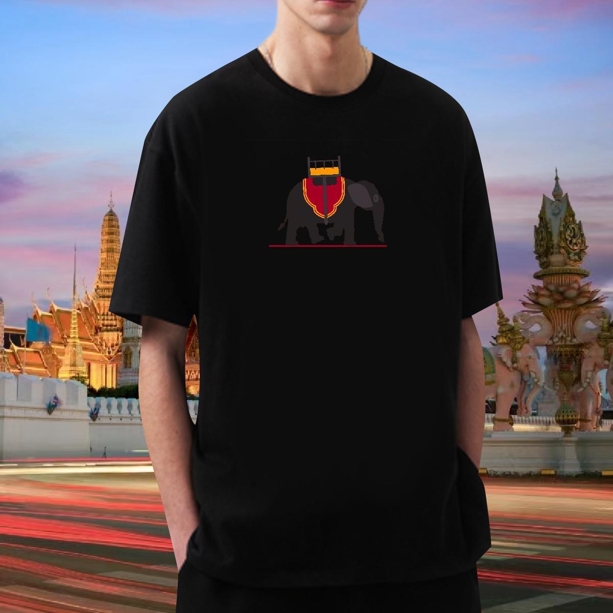 2024 New Mens T Shirts 230g Cotton Elephant Beach Tops Breathable Soft Wholesale Men Tops Tees Custom Cartoon