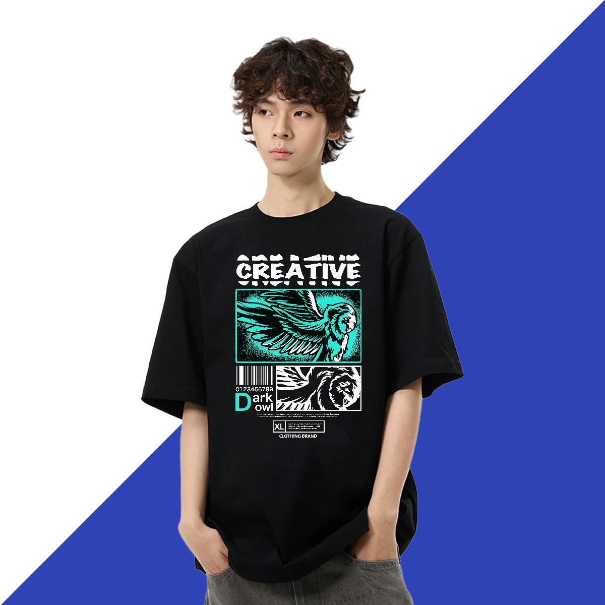 Soft Men Tees 230g 100% Cotton Street Casual eagle Custom Printing Short Sleeve O-Neck Casual New Mens T Shirts Tees Shirts