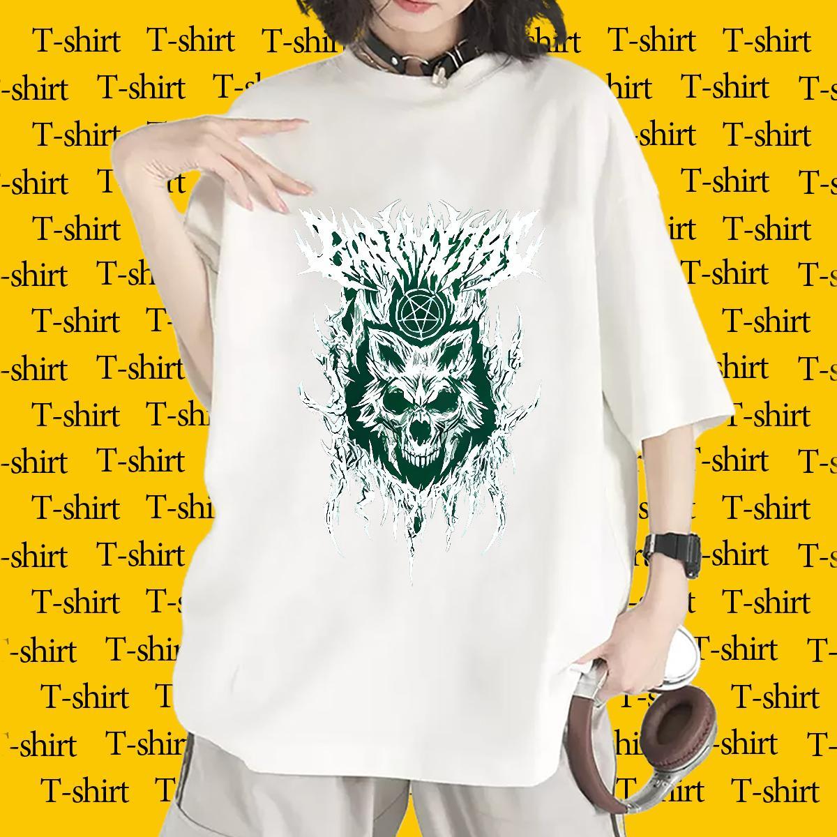 Comfortable Womens T Shirts Breathable Crew Neck Women Tshirts Customized Print wolf Casual 230g Cotton 2024 Designer Tops