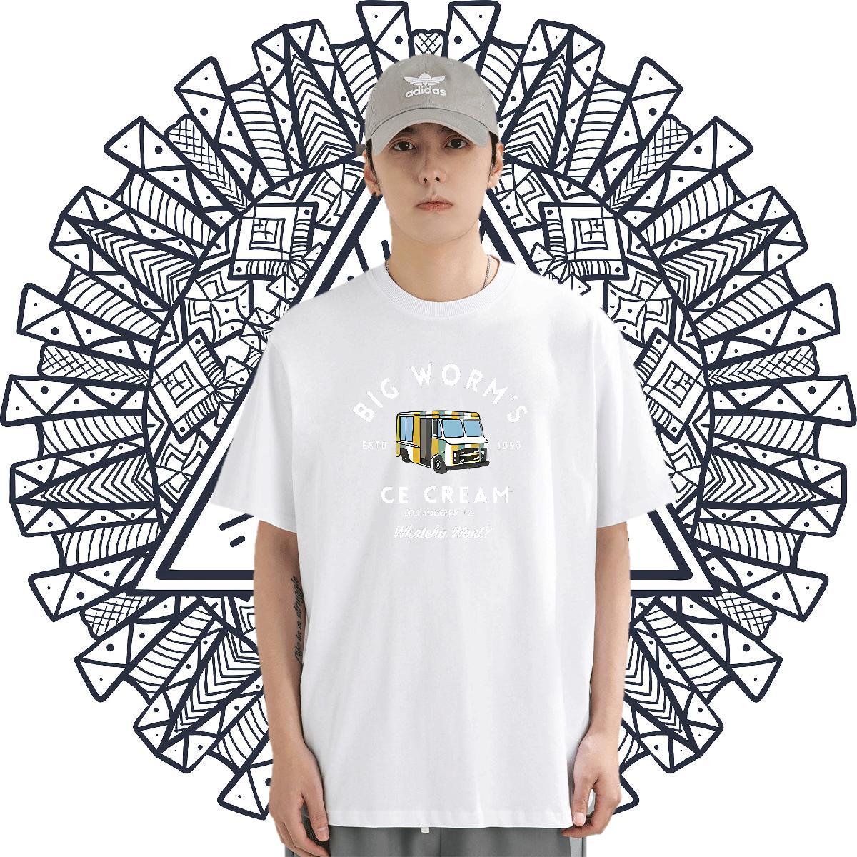 Free Shipping Men Clothes T-Shirt 230g Cotton Street car DIY Printed Breathable Soft Customized T Shirts Men Top Tees