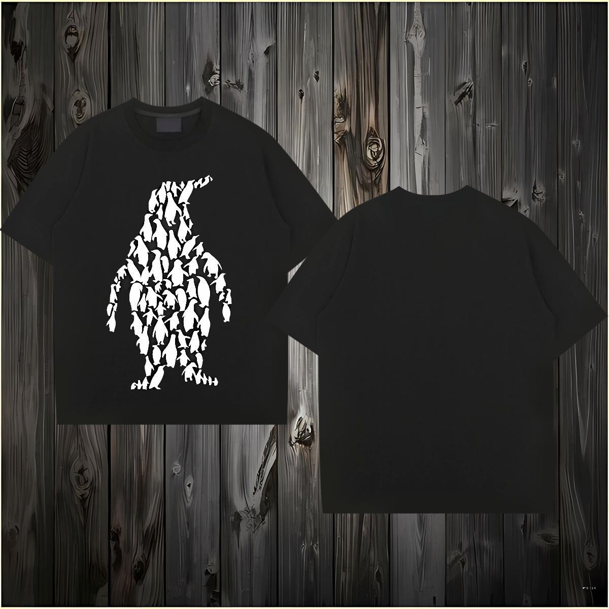 Casual New T-Shirts 230g Pure Cotton penguin Daily Wear Tops Short Sleeve Soft Popular Tshirts Custom Cartoon