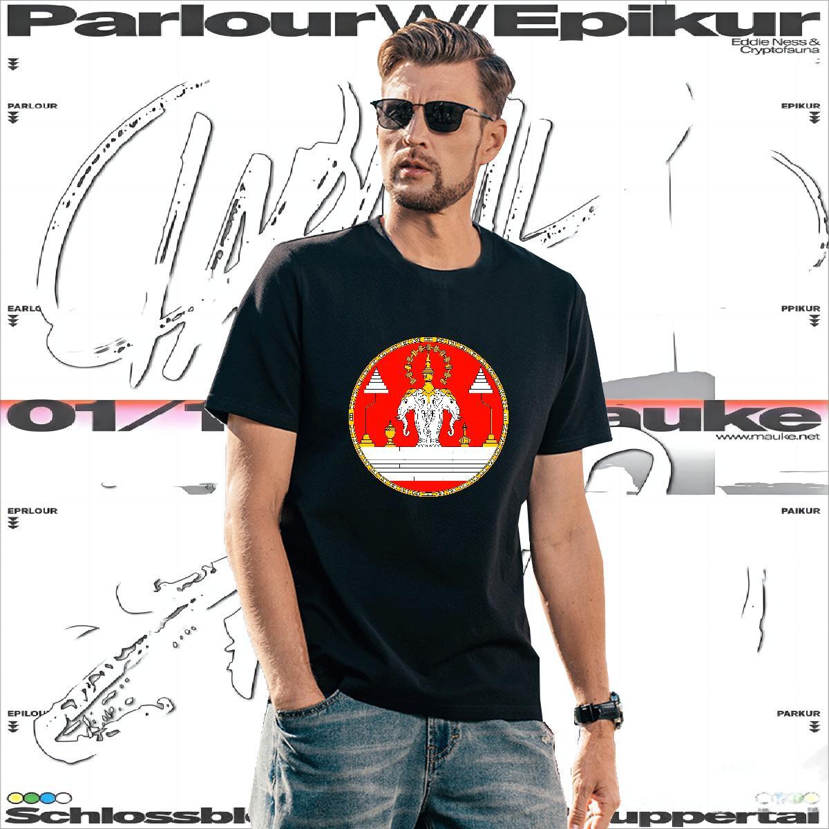 Man T Shirts 230g Cotton elephant Daily Wear Breathable Oversized 4XL Couples T Shirts DIY High Quality Clothings