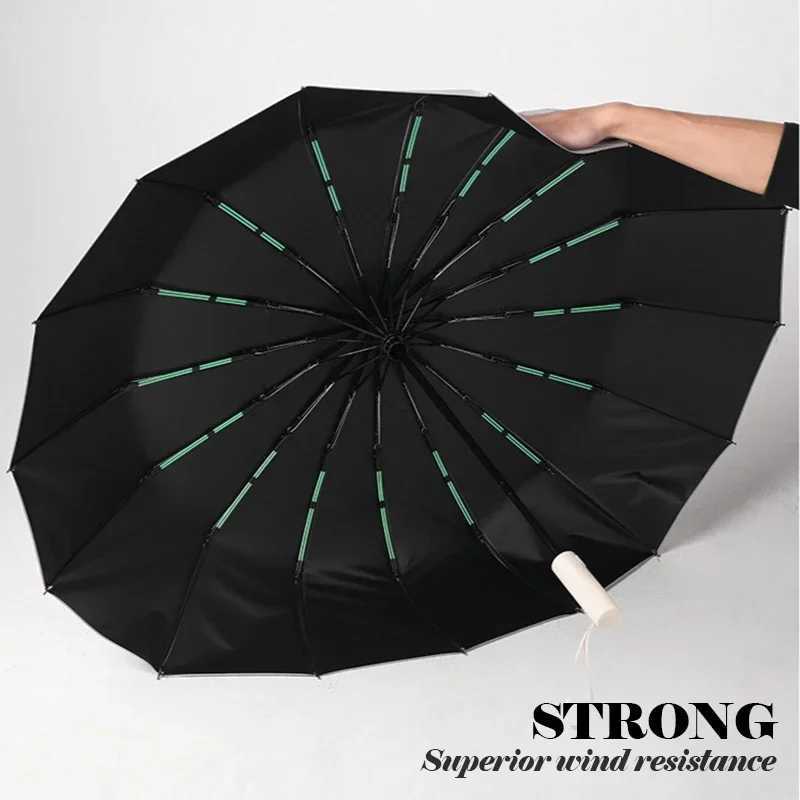 16K Double Bones Large Umbrella Men Womens Windproof Compact Umbrellas Automatic Fold Business Luxury Sun Rain Umbrella TravelXJ240806
