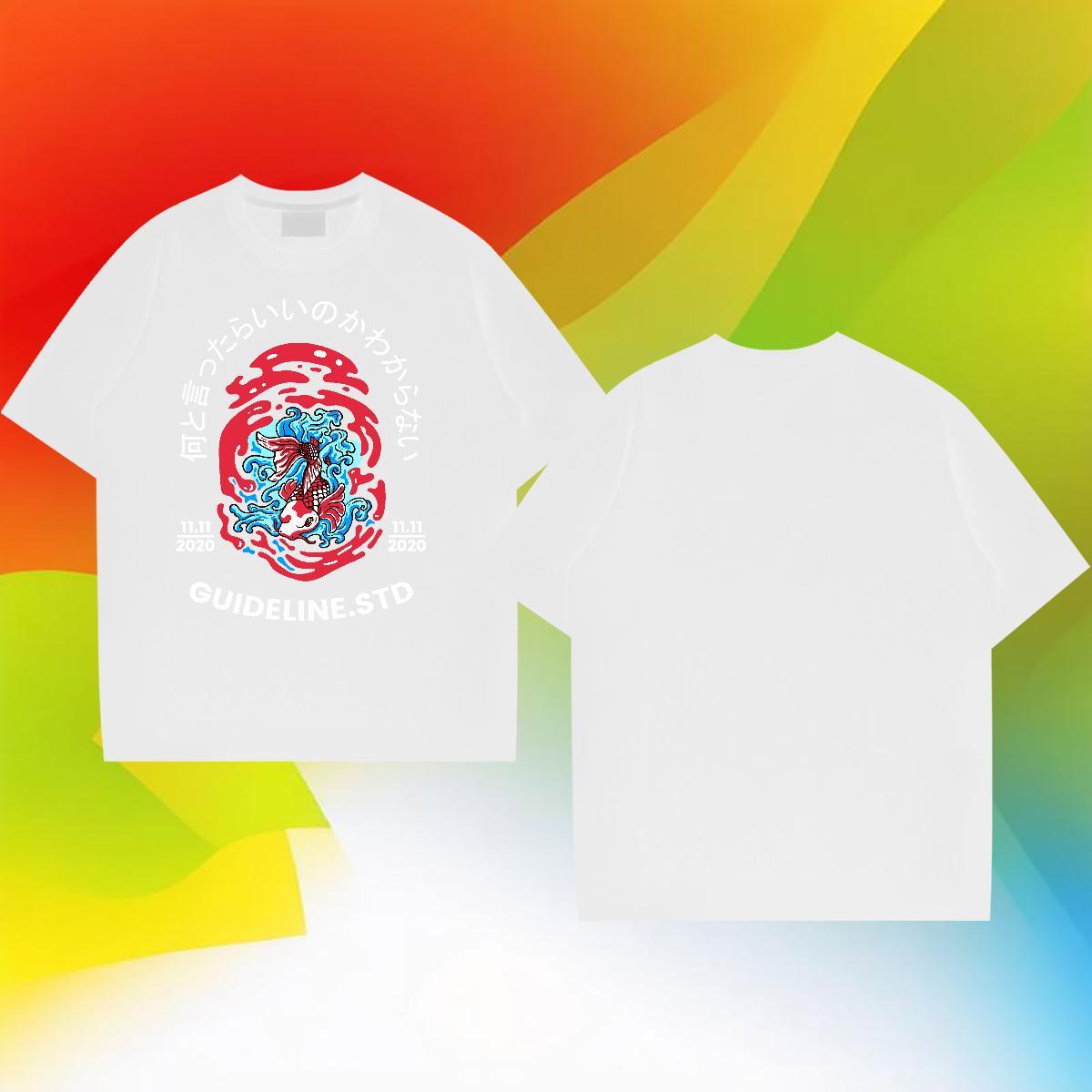 Stylist T-Shirts 230g Cotton Street wear Hip Hop Tee Shirt Crew Neck Cool Couples T Shirts DIY Printed