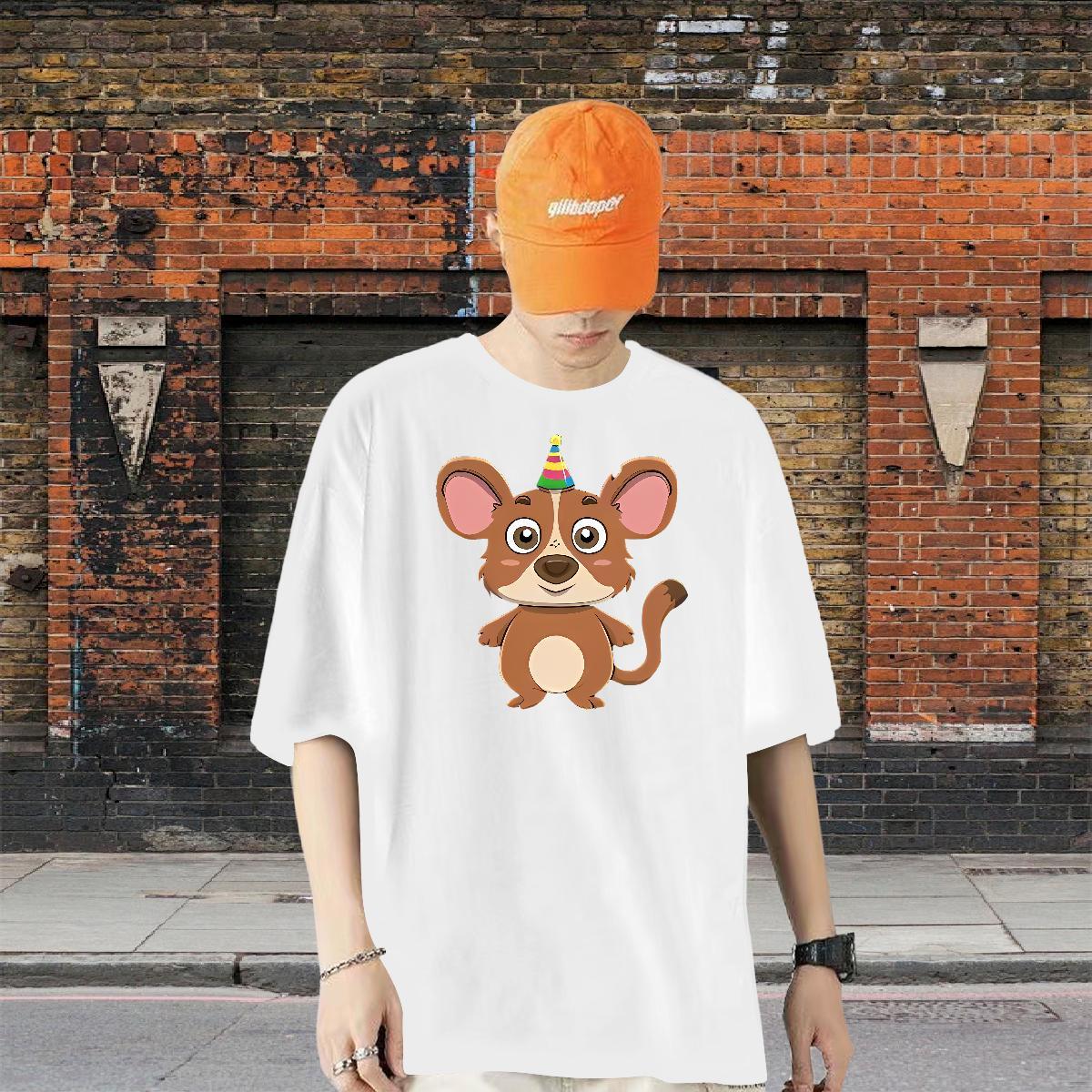 2024 New Men T Shirts 230g Cotton mouse Street Casual Clothings Short Sleeve O-Neck TOP Quality Couples T Shirts DIY Printed