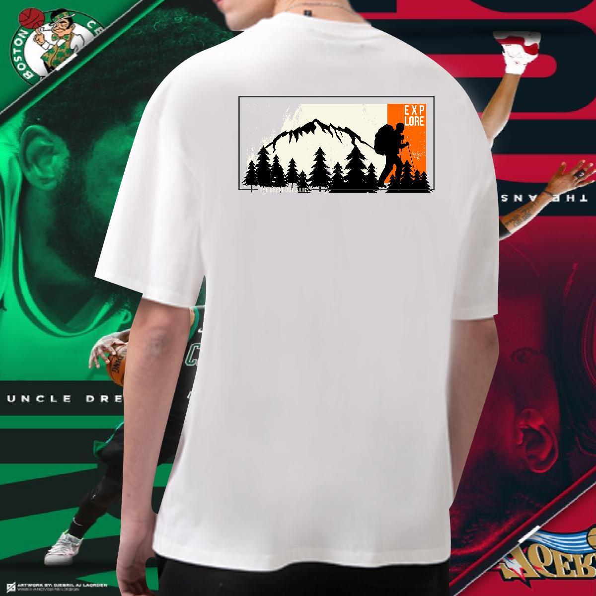 Fashion T-Shirts mountains Wear 100% Cotton 230g Street Popular Custom Print Oversized Breathable Short Sleeve Men Tshirts