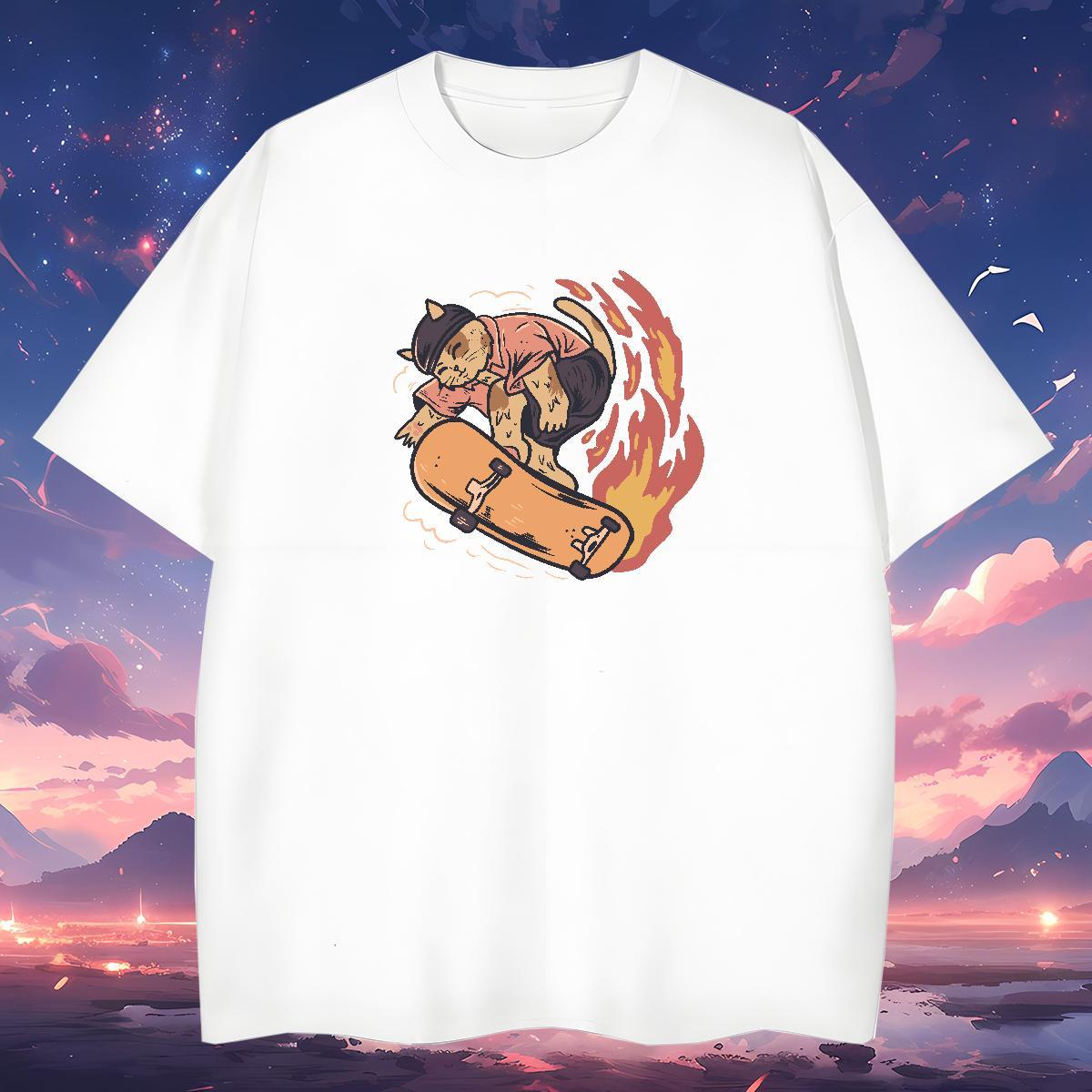 Casual New T Shirts Men 230g Pure Cotton cute Casual Daily Wear Tees Breathable Crew Neck Cool Design Men Tops Tees Oversized 4XL