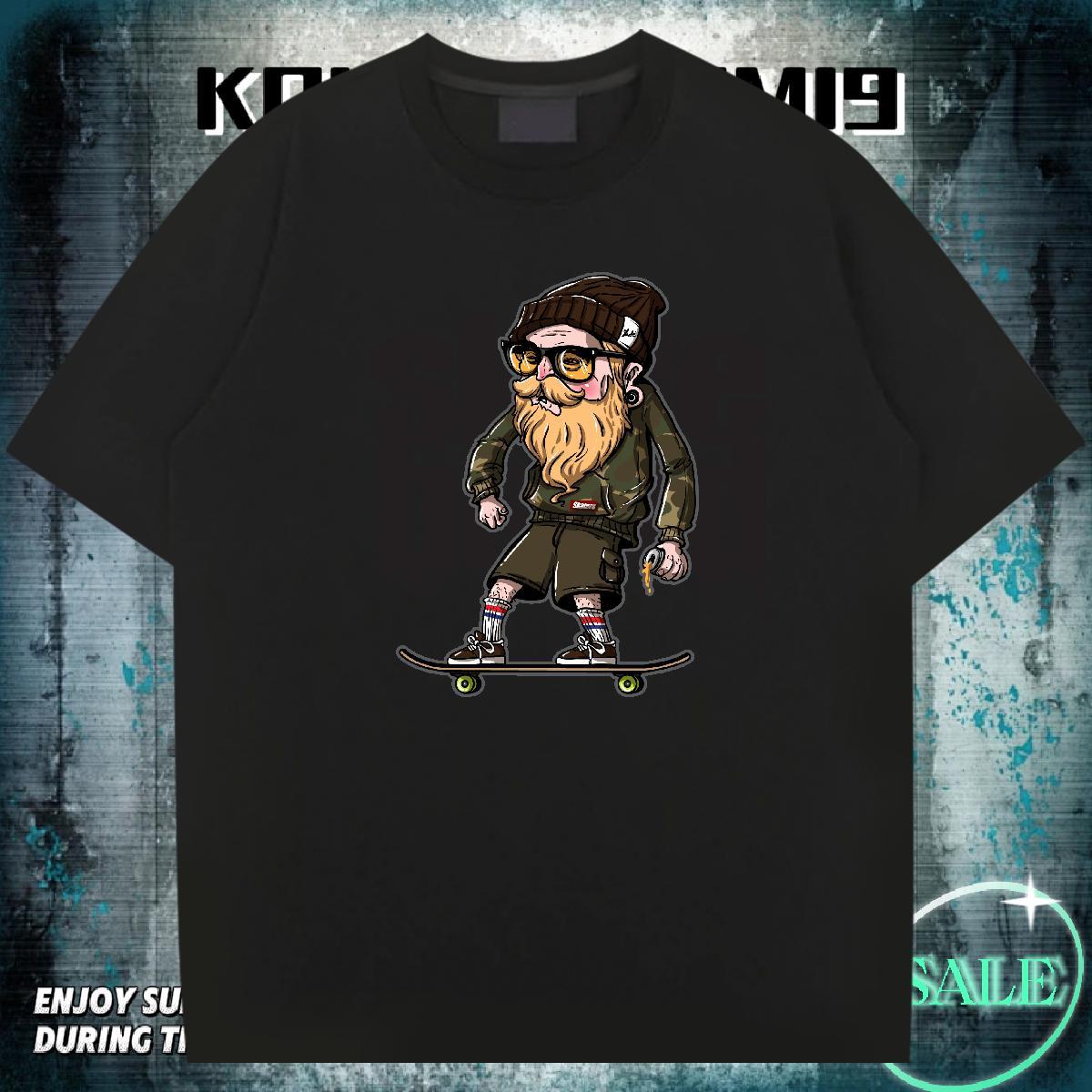 Comfortable Tshirts 230g Pure Cotton Summer Casual skateboarding Black White Breathable Short Sleeve New Designer T Shirt For Man Tees