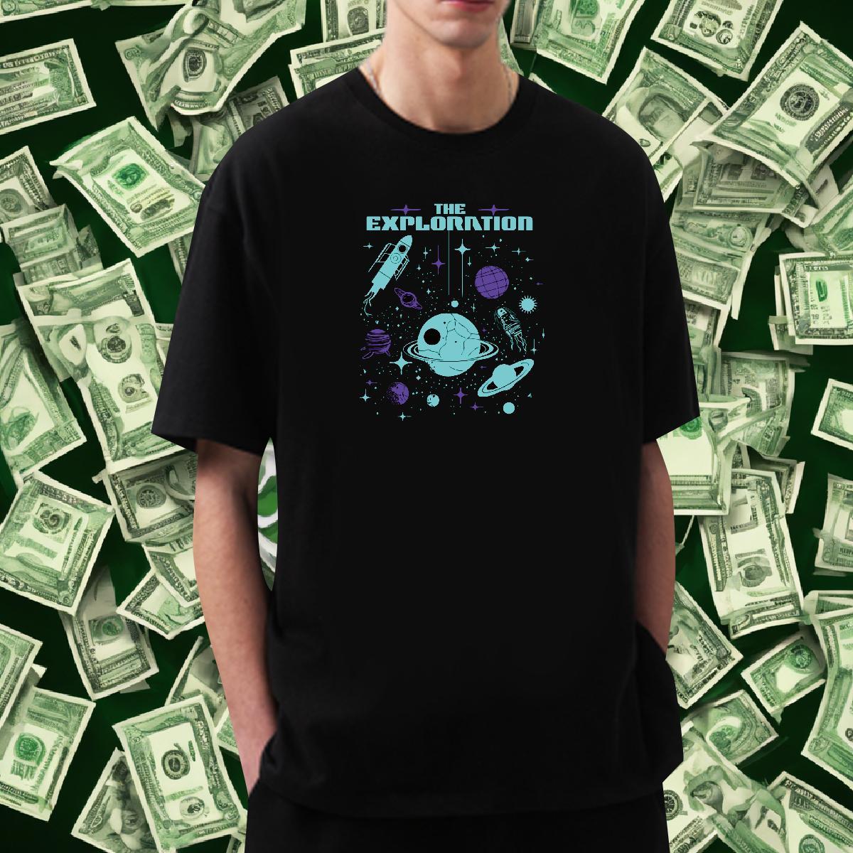 Man T Shirts 230g 100% Cotton planet Street Breathable Short Sleeve DIY Anime Men Tops Tees Fashion Designer Cool Design Tee Shirt