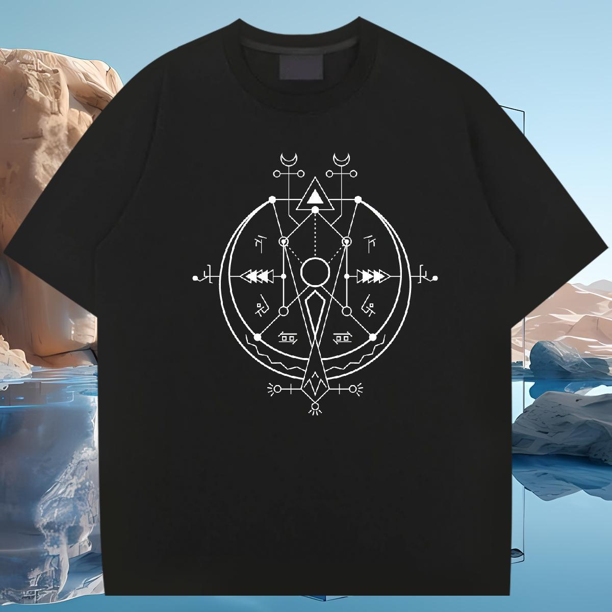 T-Shirts for Men 100% Cotton 230g Geometric line Street Wear Crew Neck Breathable Custom Printing Couples T Shirts DIY Customized Loose Fit Tops Shirt