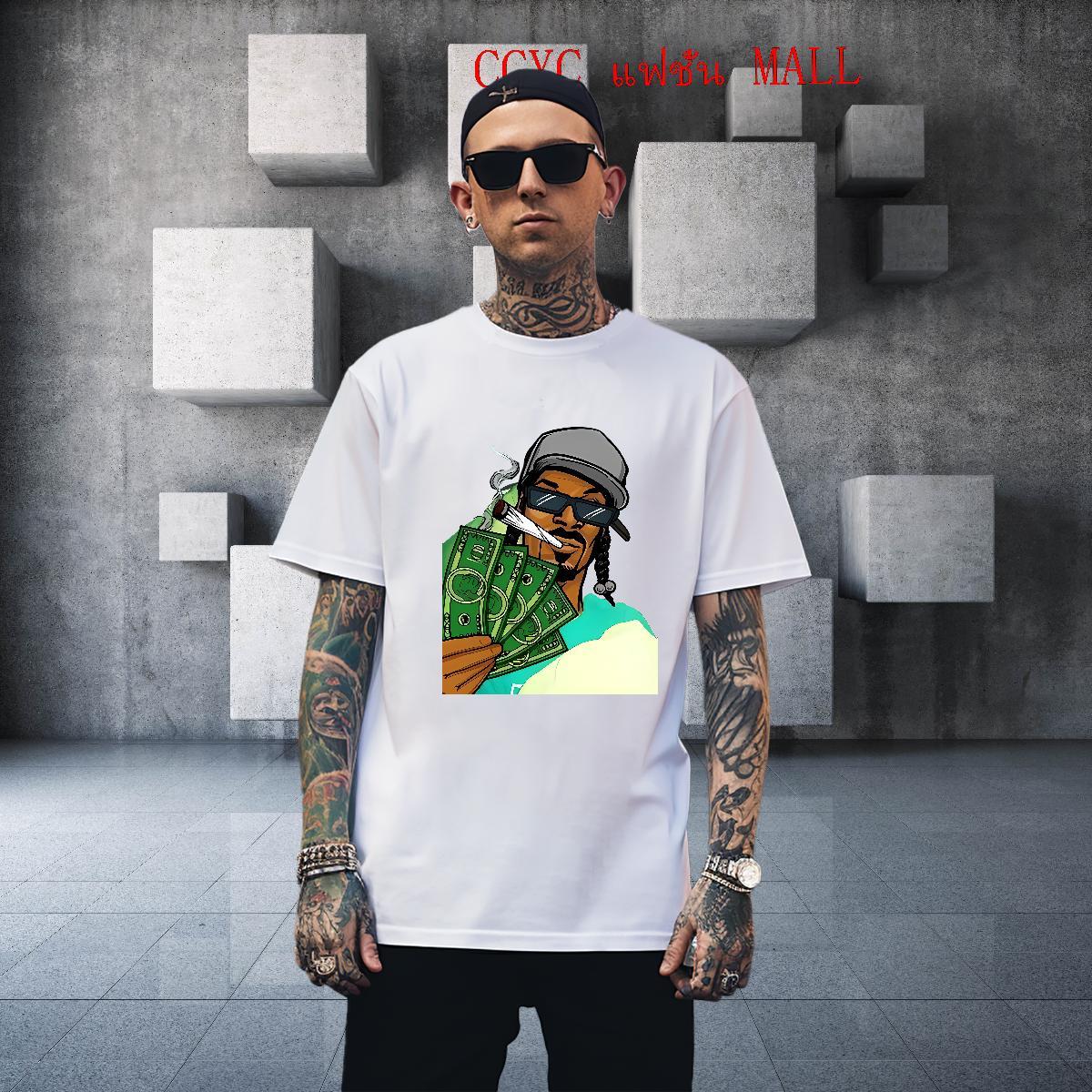 Cool Men Clothes T-Shirt 230g 100% Cotton Daily Outfit money Custom Printed Pure Cotton Free Shipping Man T Shirts Polos