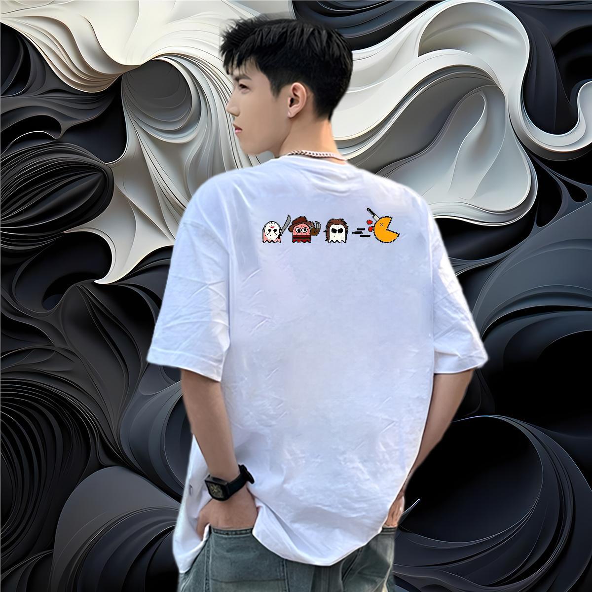 2024 T-Shirts 230g Pure Cotton halloween Casual Clothes Breathable Soft Popular Tshirt for Man Woman Customized Print