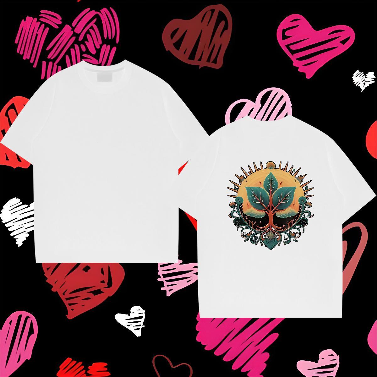 Classic Men T Shirts 230g Pure Cotton tree Casual Daily Wear Clothes Breathable Designer Tshirt for Man Woman DIY Printed