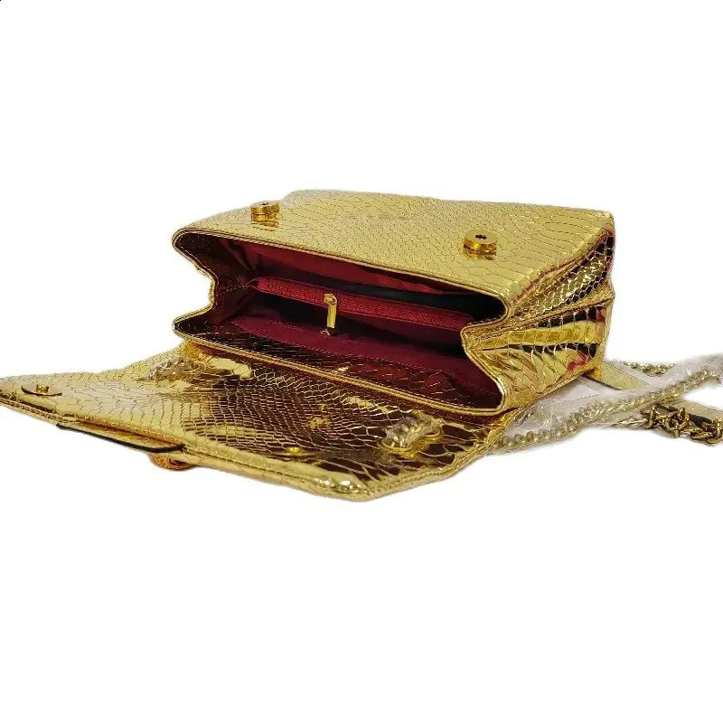 Serpentine Shiny Crossbody Bag: hot Bright Colors Eagle Metal Front Flap Purse