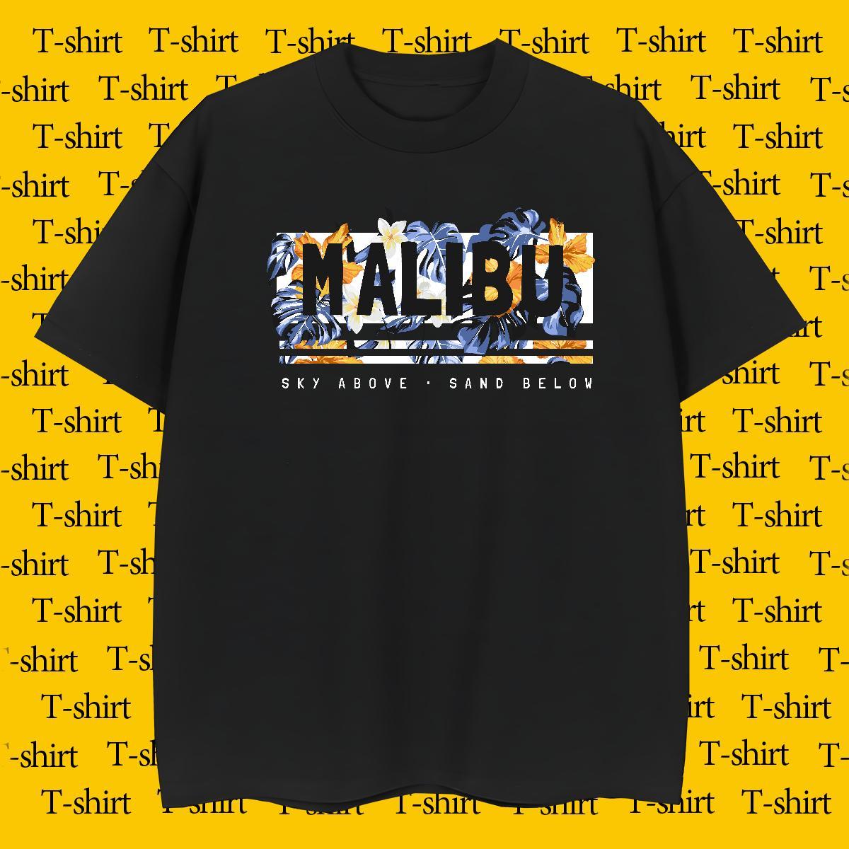 T-Shirts 230g Pure Cotton flower Beach Breathable Soft Custom Anime Men Clothes T-Shirt Fashion Casual Unisex Tops