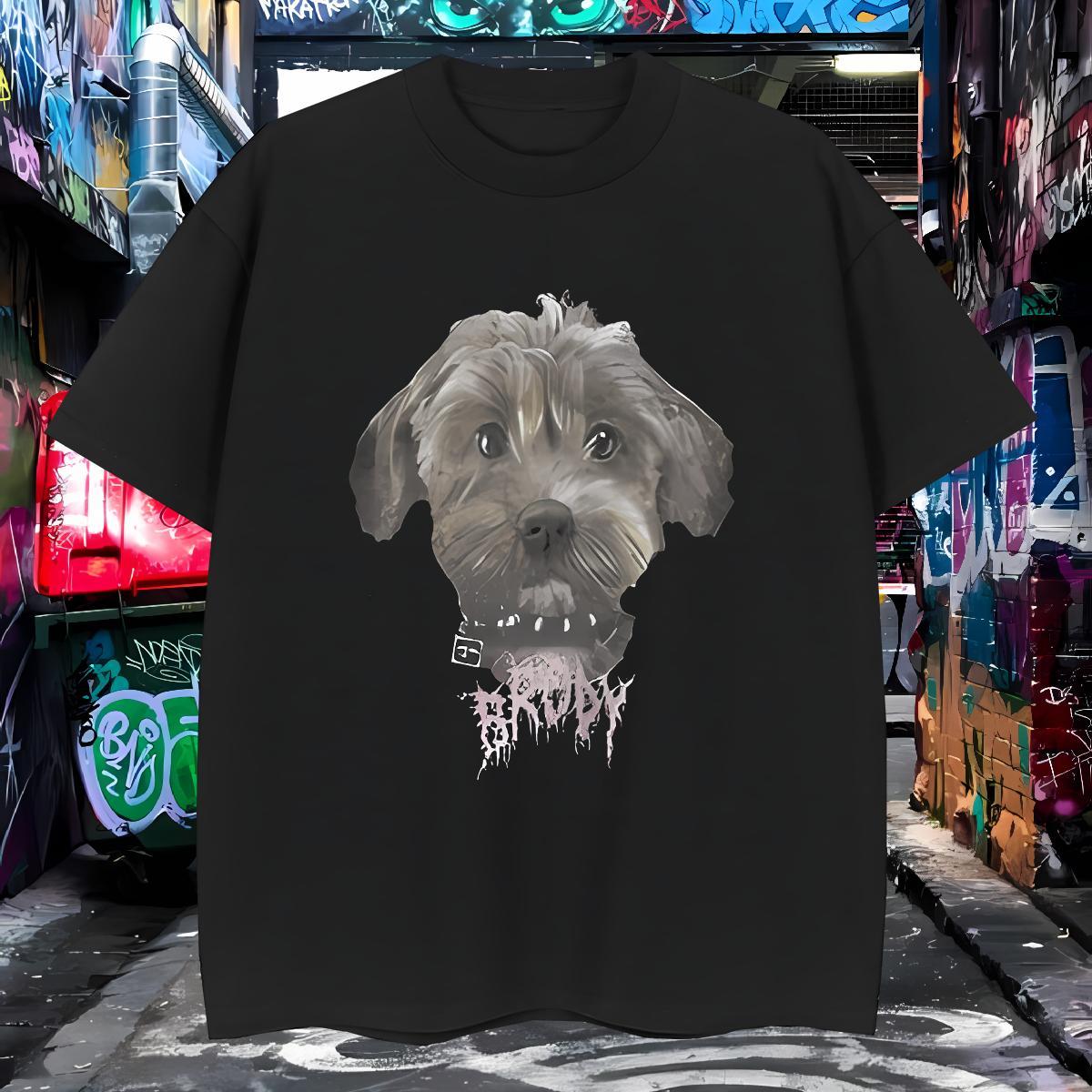 Mens T Shirts 100% Cotton 230g dog Hip Hop O-Neck Short Sleeve Graphic Tshirt for Man Woman DIY Customized Loose Fit Tops