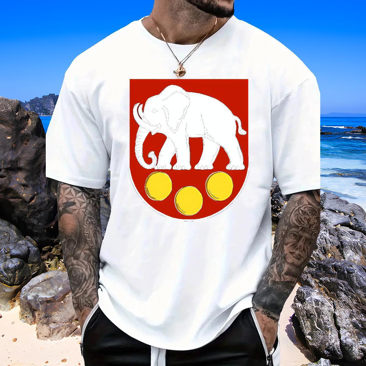 Popular Men Clothes T-Shirt 100% Cotton 230g elephant T shirt Casual Beach Crew Neck Plus Size Custom Fashion Tops Shirt