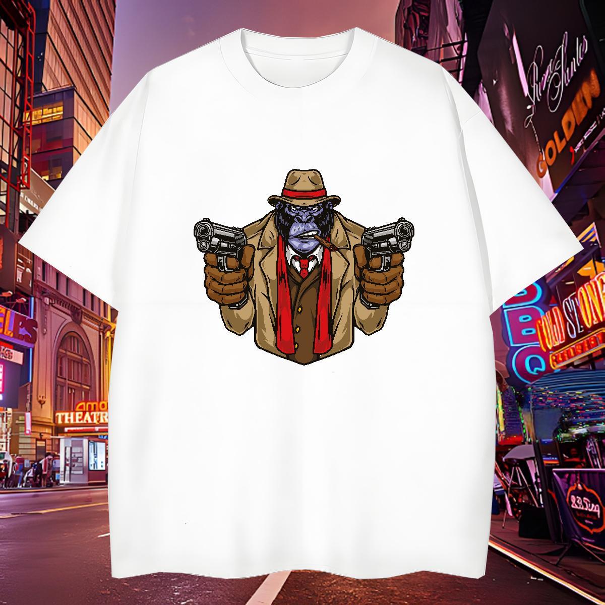 Comfortable Men Tshirts 230g Pure Cotton T shirt Anime Printing Street Crew Neck Breathable Floral Print Custom Clothings