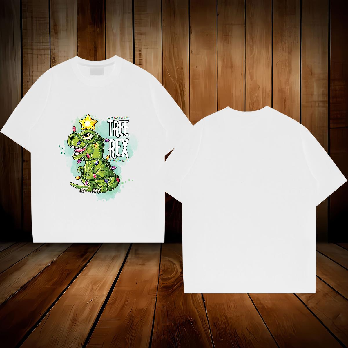 New Men T Shirts 230g Pure Cotton dinosaur High Street Hip Hop Tops Shirt Short Sleeve Soft Popular Men Tops Tees Black Oversized