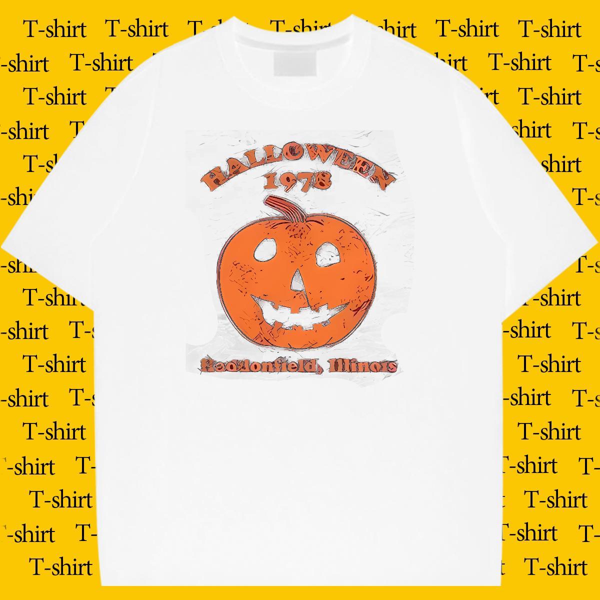 2024 Mens T Shirts 230g Cotton halloween Casual Daily Wear Tops Tees Breathable Short Sleeve Soft Couples T Shirts Custom Anime