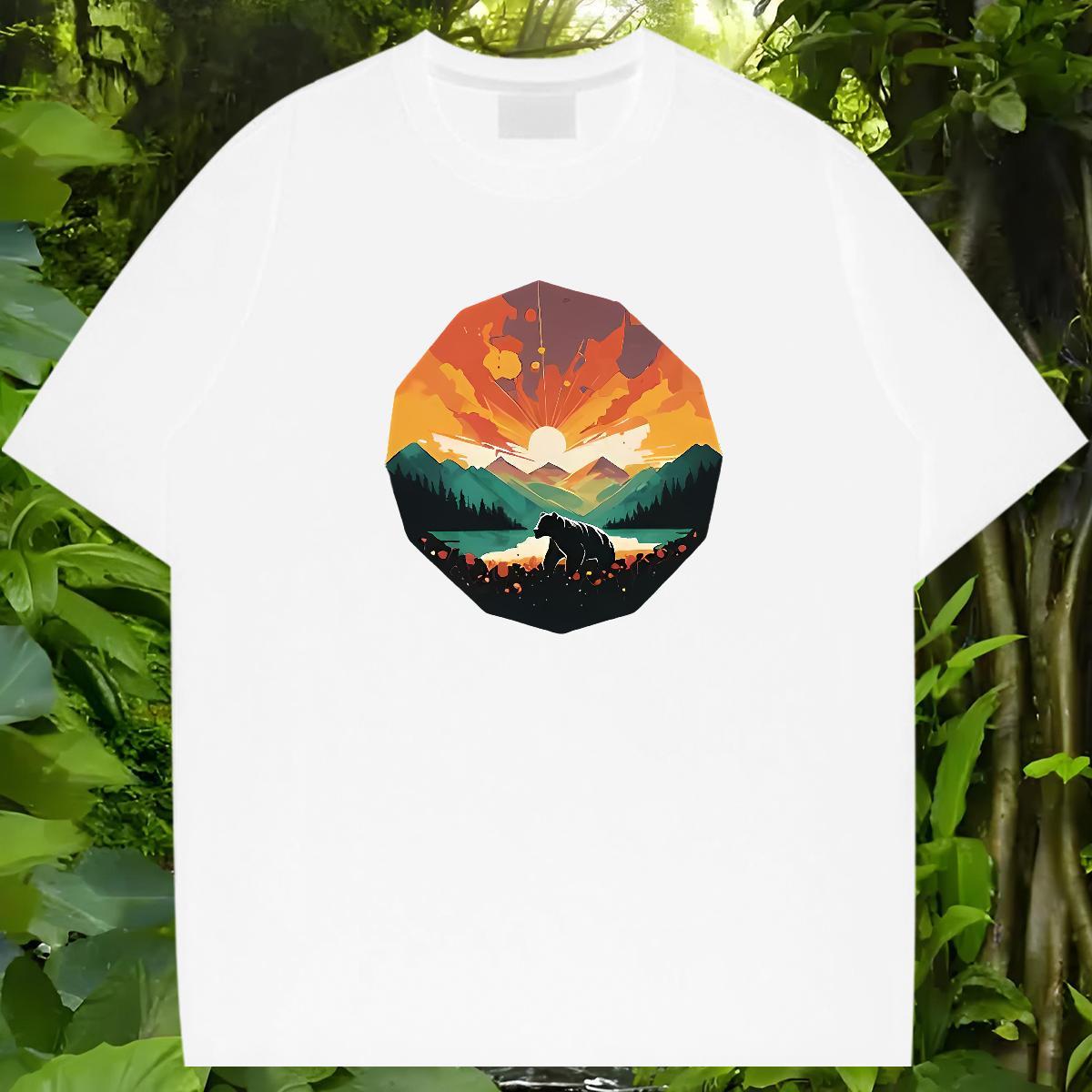 Fashion Men T Shirts 100% Cotton 230g bear Spring Summer Clothes O Neck Short Sleeves Soft Men Tees Custom Big Size