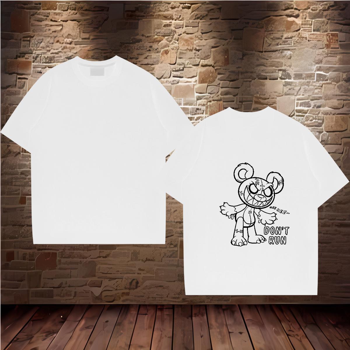 Stylist Man T Shirts 100% Cotton 230g bear Hip Hop Street Tops Shirt Breathable Crew Neck Wholesale Men Tops Tees Custom Print Oversized