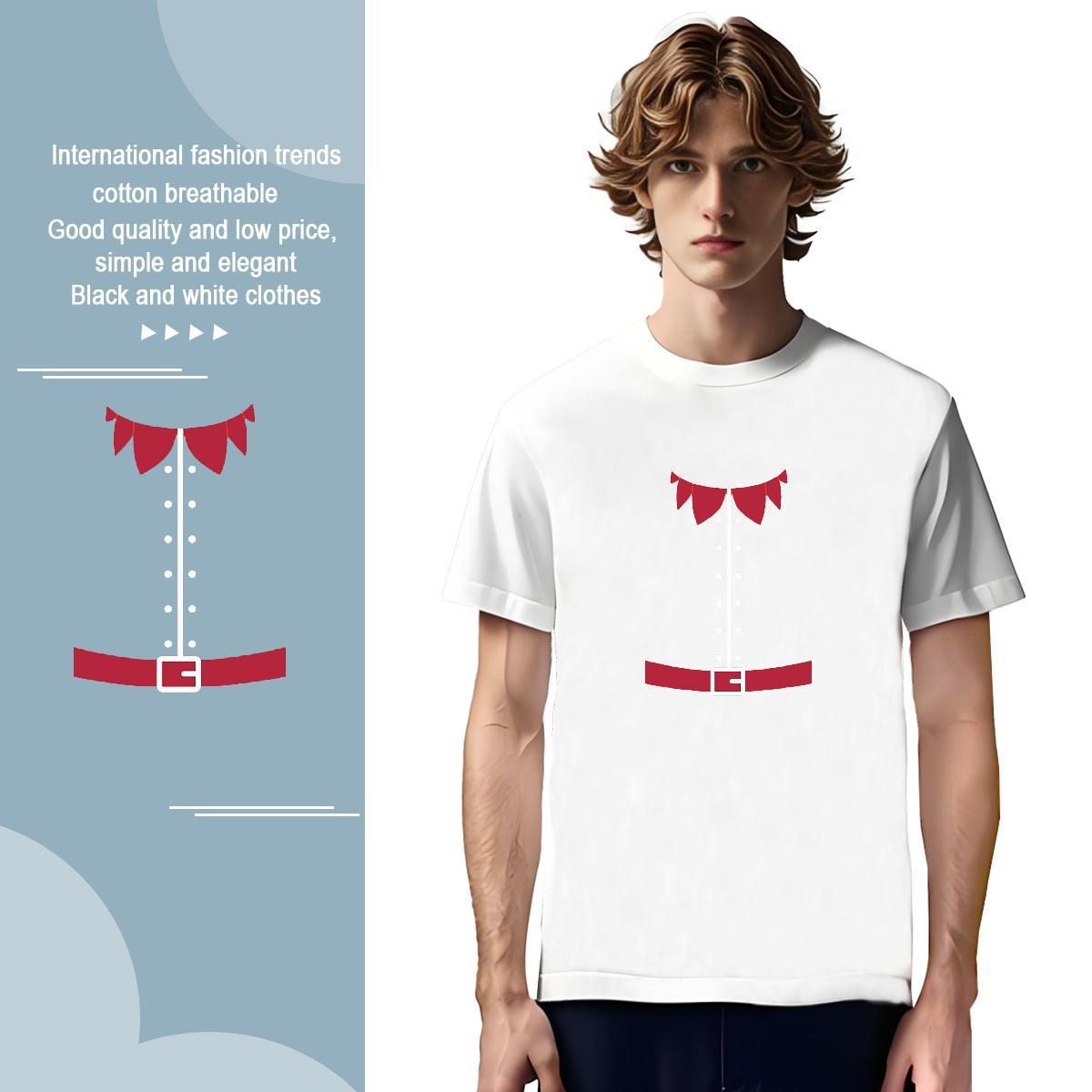 Free Shipping Tshirt for Man Woman 230g Cotton Christmas T-Shirts Beach Round Neck Short Sleeve Black Oversized Customized Tees