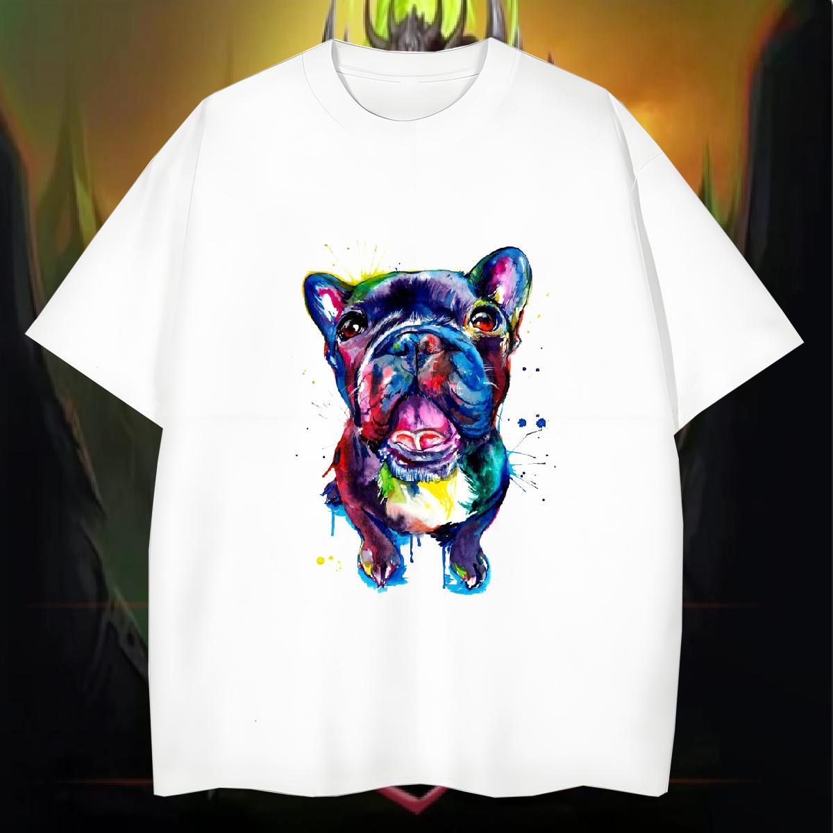 Stylist Mens T Shirts 100% Cotton 230g Dog Street wear Hip Hop Tees Shirts O Neck Short Sleeves Brand Mens Tshirts Custom Print Oversized