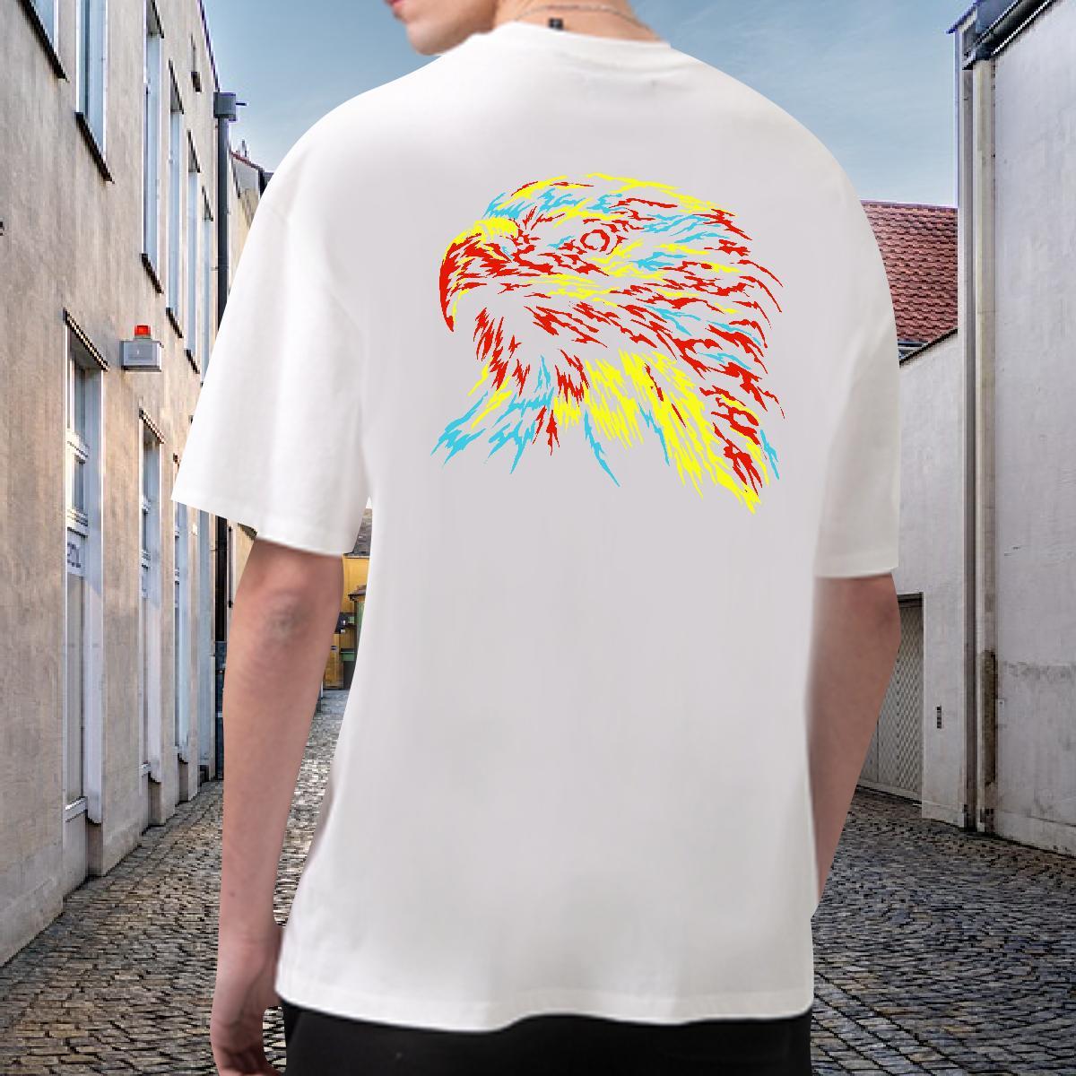Custom T-Shirts 100% Cotton 230g eagle High Street Hip Hop Tops Tees Breathable Short Sleeve Designer Tshirts DIY Logo Oversized