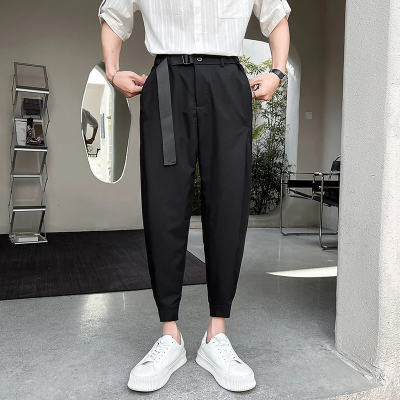 Streetwear Mens Suit Pants Casual Harajuku Wideleg Harem Male Fashion Loose Jogging Spring Autumn 240806
