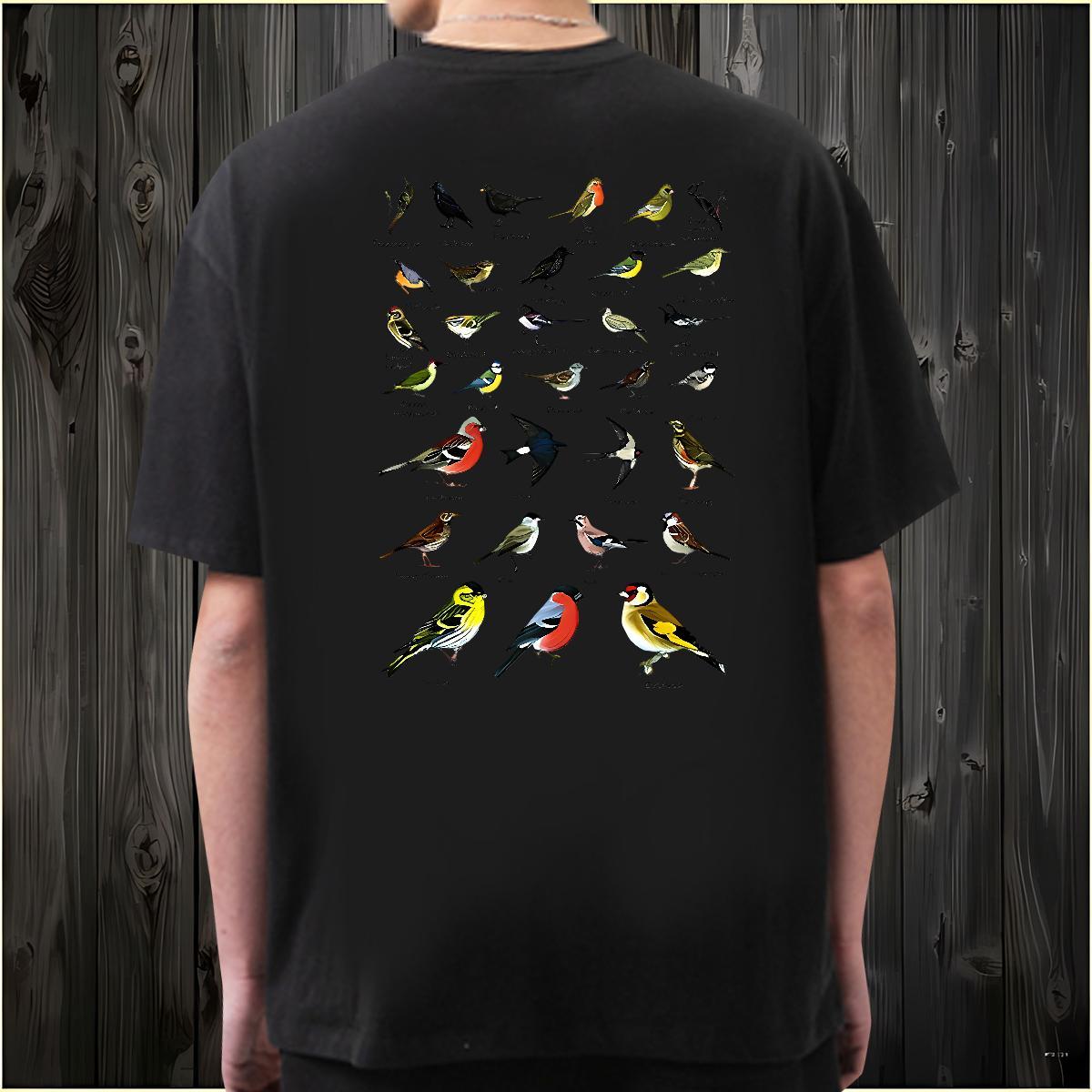 Fashion New Men T Shirts 230g Pure Cotton bird Beach Top Tees Crew Neck Designer Men Tees DIY