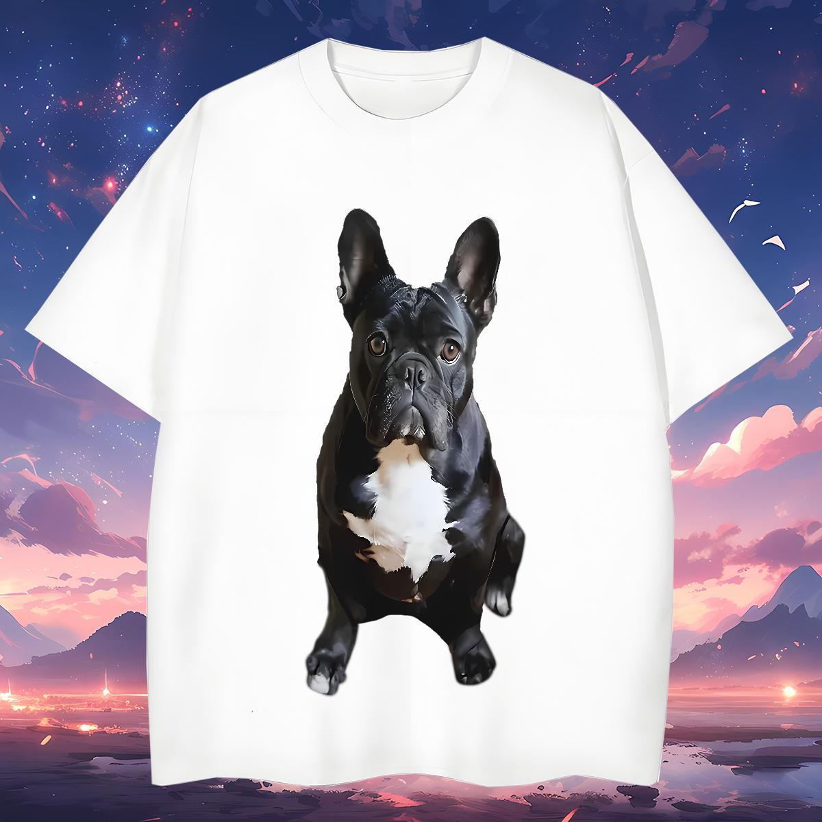 New Designer T shirt 230g 100% Cotton dog Summer Casual Tops Pure Cotton Brand Tshirts DIY